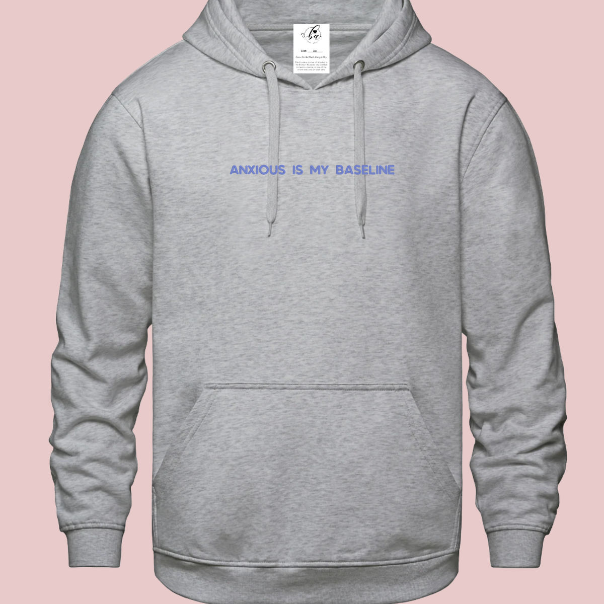 Anxious is my Baseline Embroidered Ultra Soft Hoodie