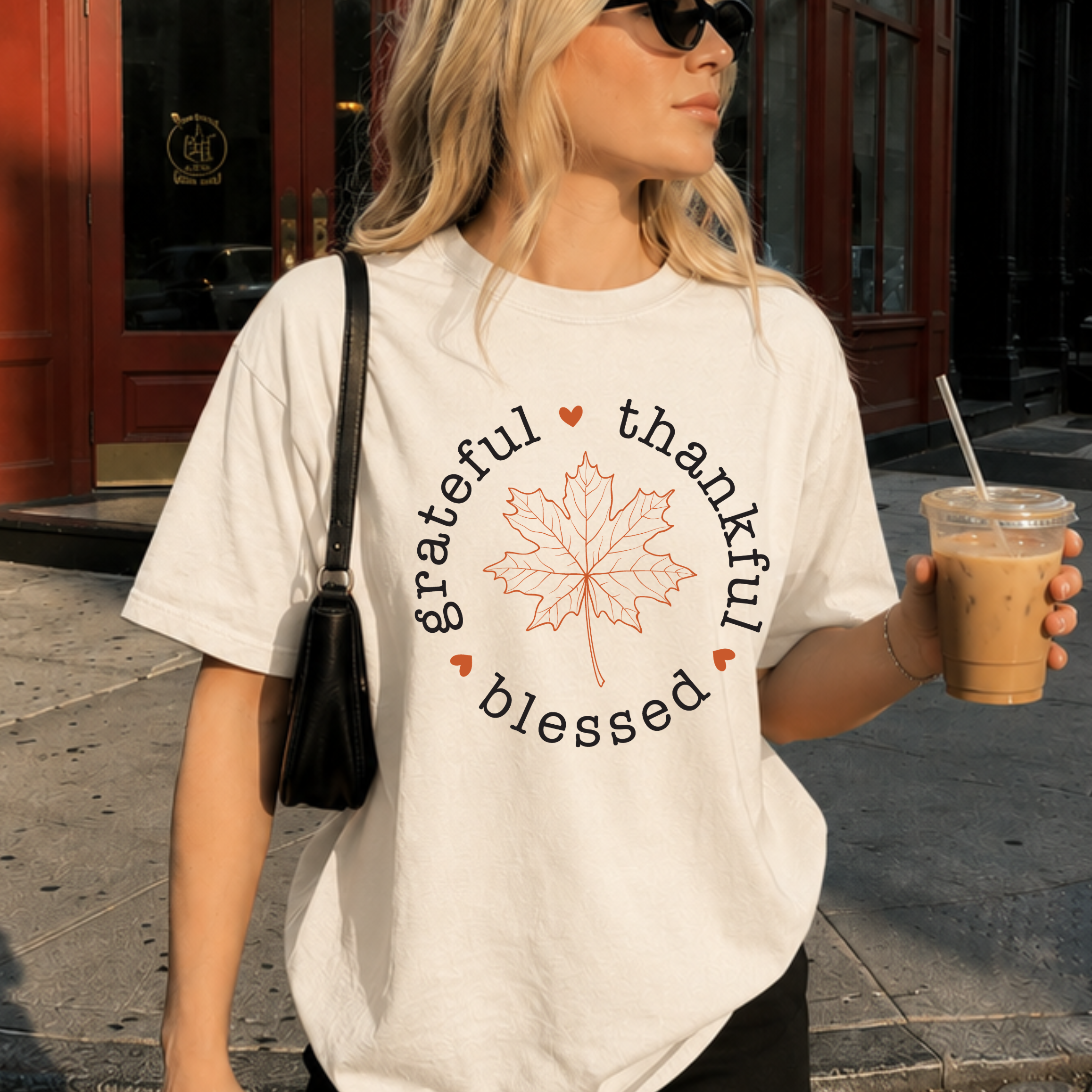 Grateful Thankful Blessed Heavy Weight Tee (Boxier Style)