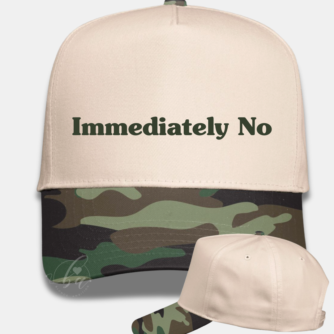 Immediately No Embroidered Cap
