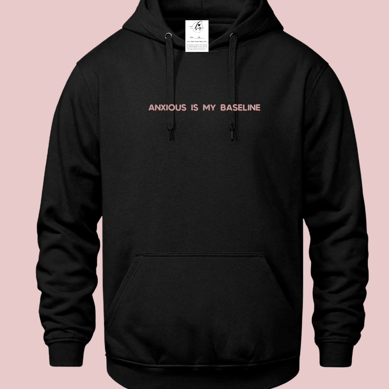 Anxious is my Baseline Embroidered Ultra Soft Hoodie