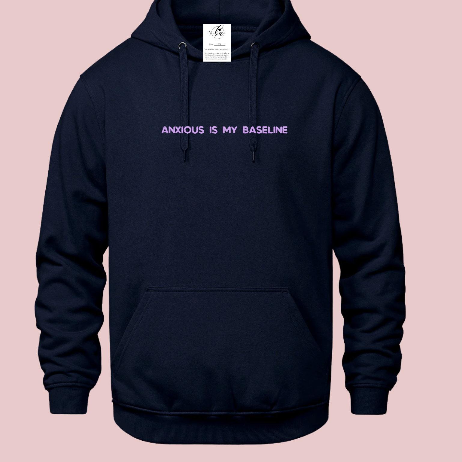 Anxious is my Baseline Embroidered Ultra Soft Hoodie