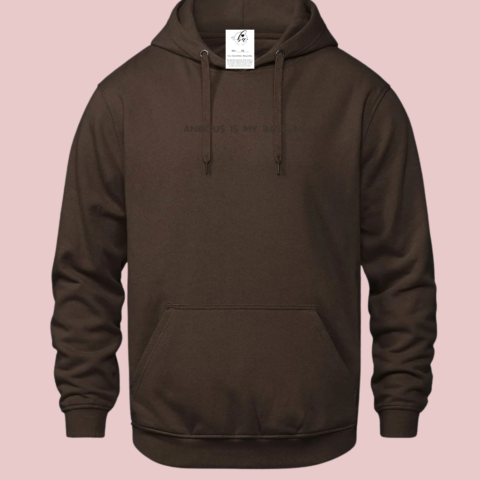 Anxious is my Baseline Embroidered Ultra Soft Hoodie
