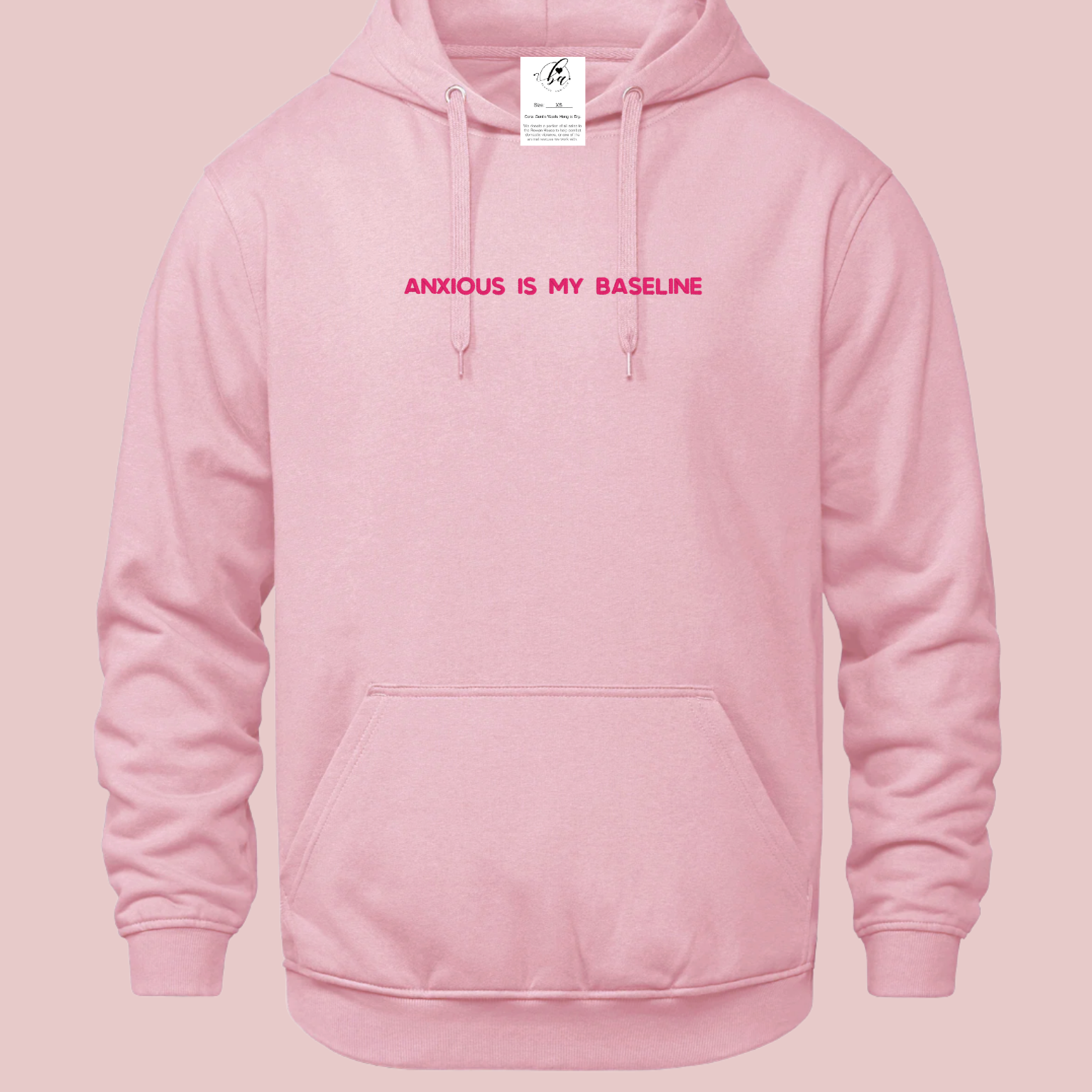 Anxious is my Baseline Embroidered Ultra Soft Hoodie