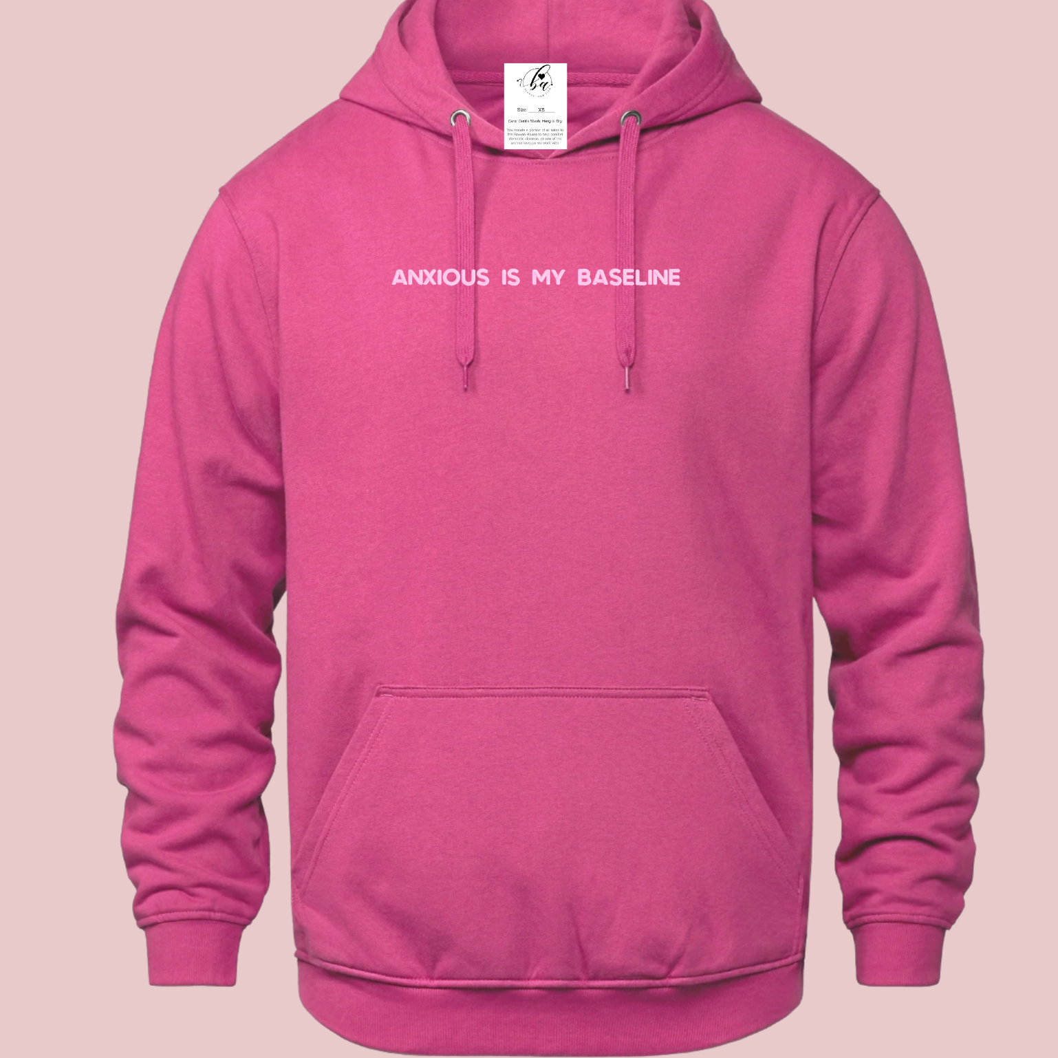 Anxious is my Baseline Embroidered Ultra Soft Hoodie
