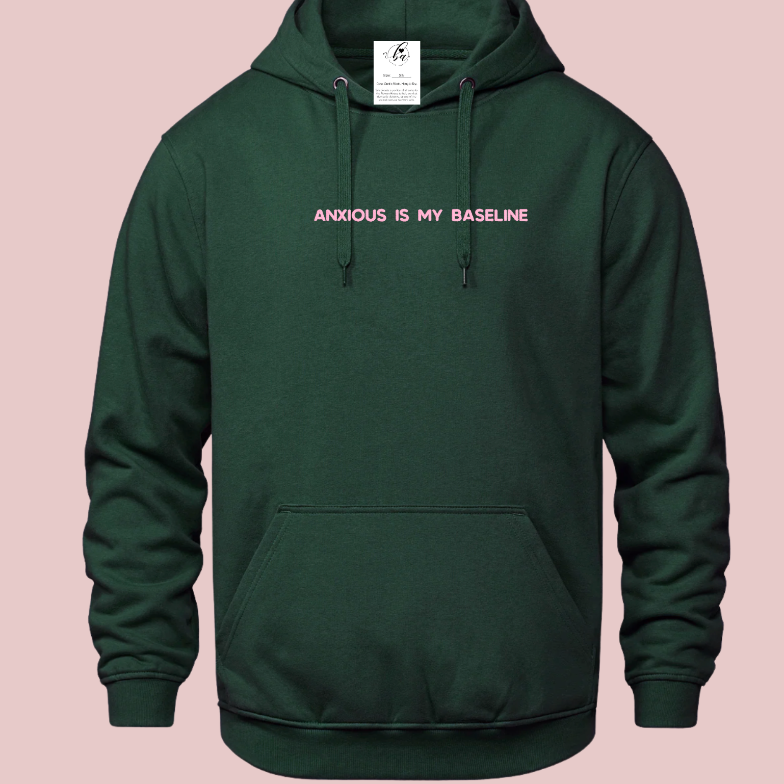 Anxious is my Baseline Embroidered Ultra Soft Hoodie