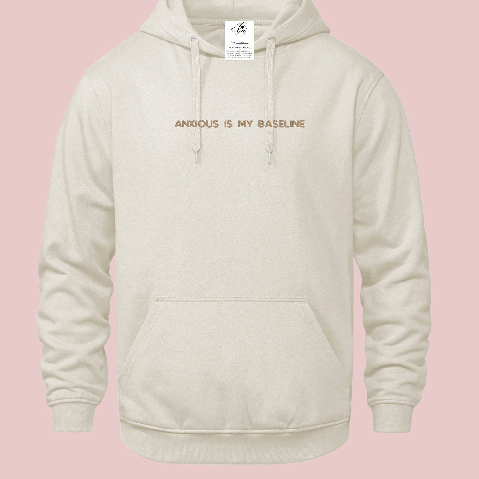 Anxious is my Baseline Embroidered Ultra Soft Hoodie