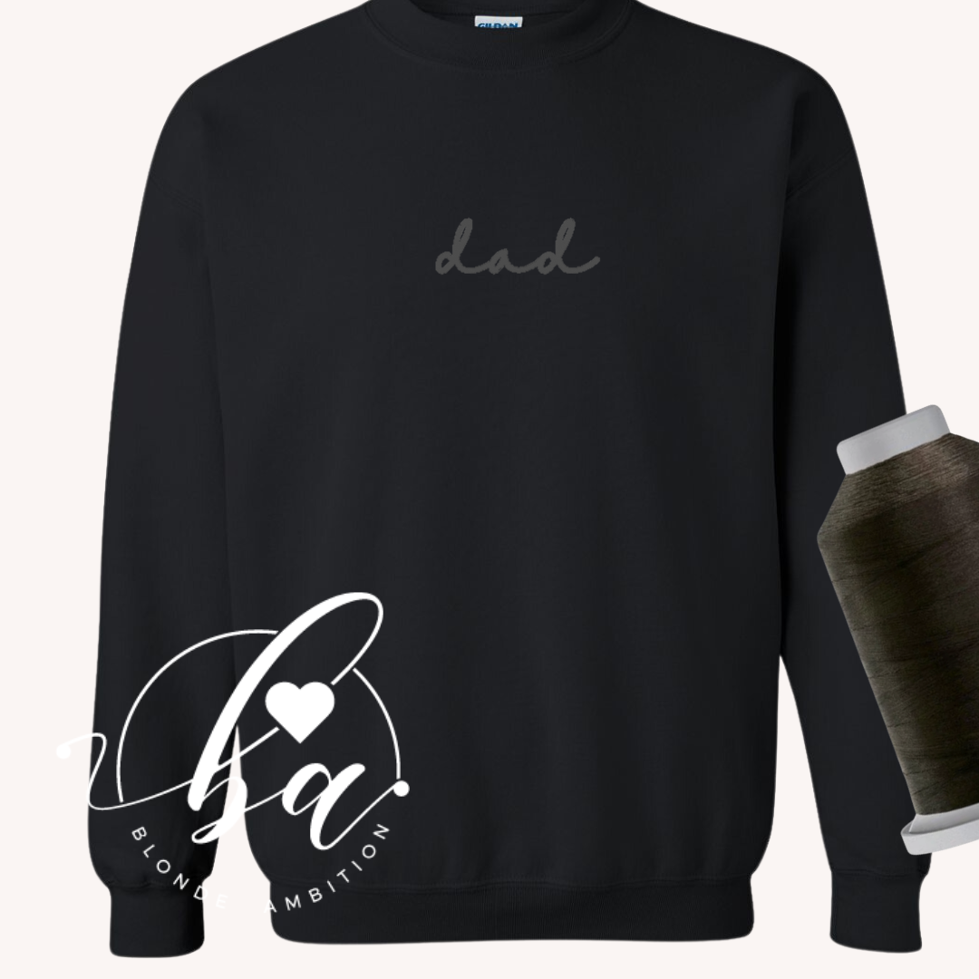 Customizable Script Embroidered Classic Crew Neck Sweater