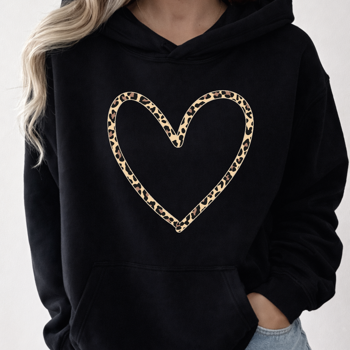 Leopard Heart Cozy Hoodie – Blonde Ambition Apparel