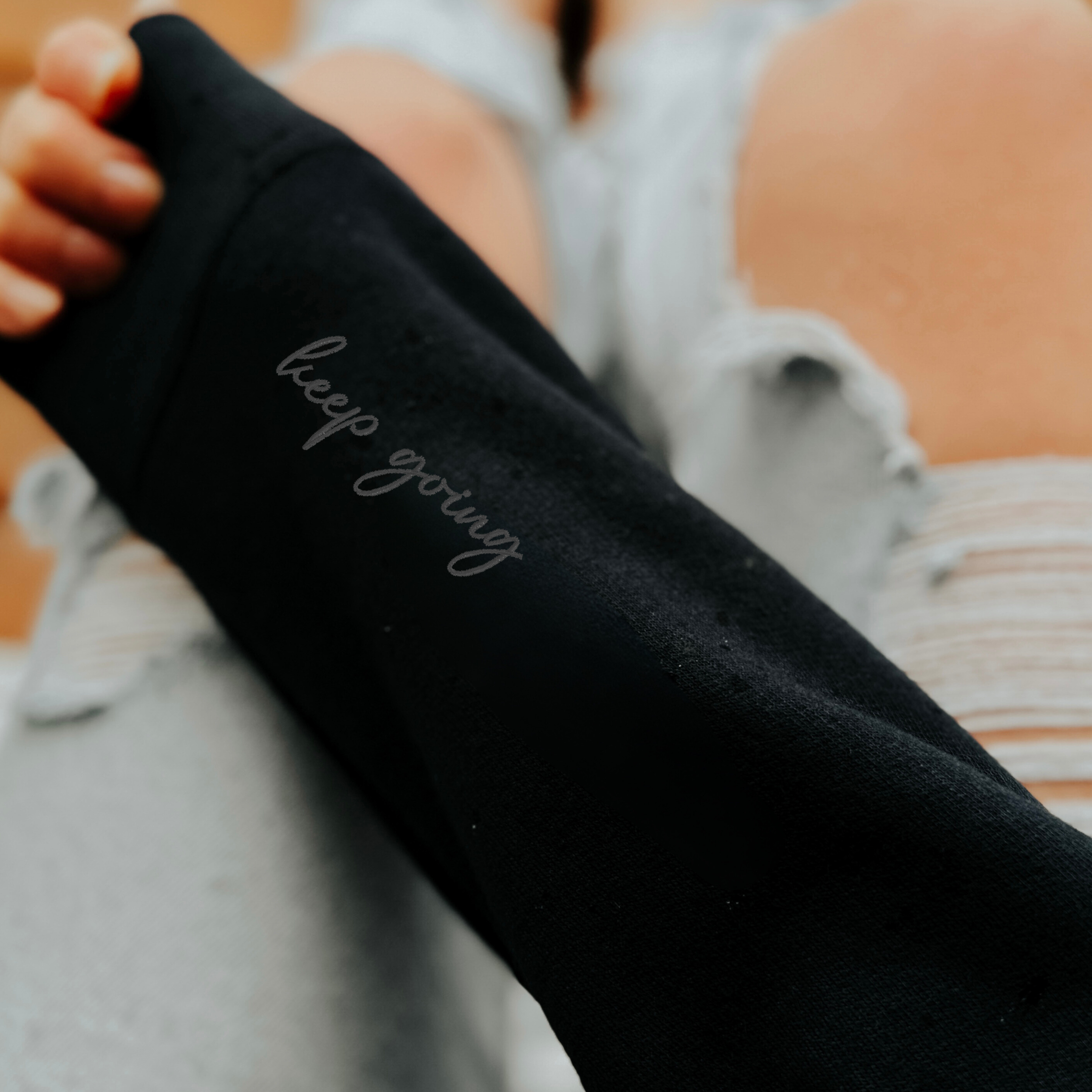 Keep Going Embroidered Cozy Crew Neck Sweater