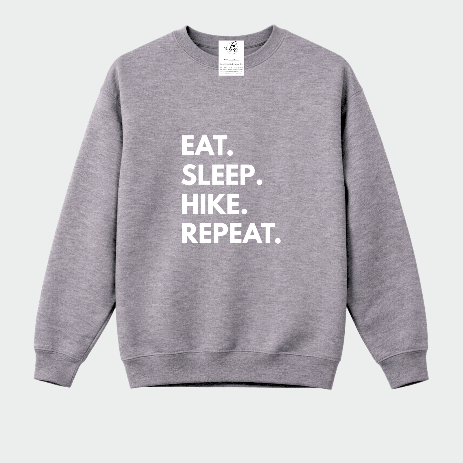 Eat. Sleep. Hike. Repeat Cozy Crew Neck Sweater