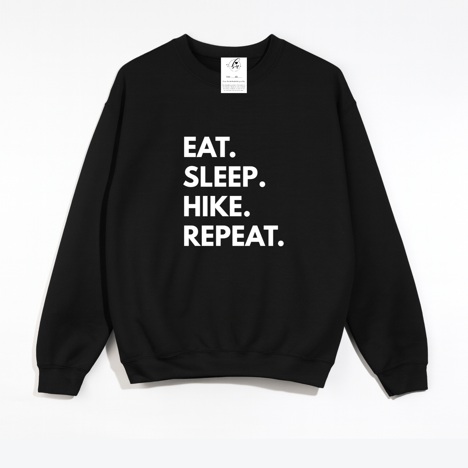 Eat. Sleep. Hike. Repeat Cozy Crew Neck Sweater