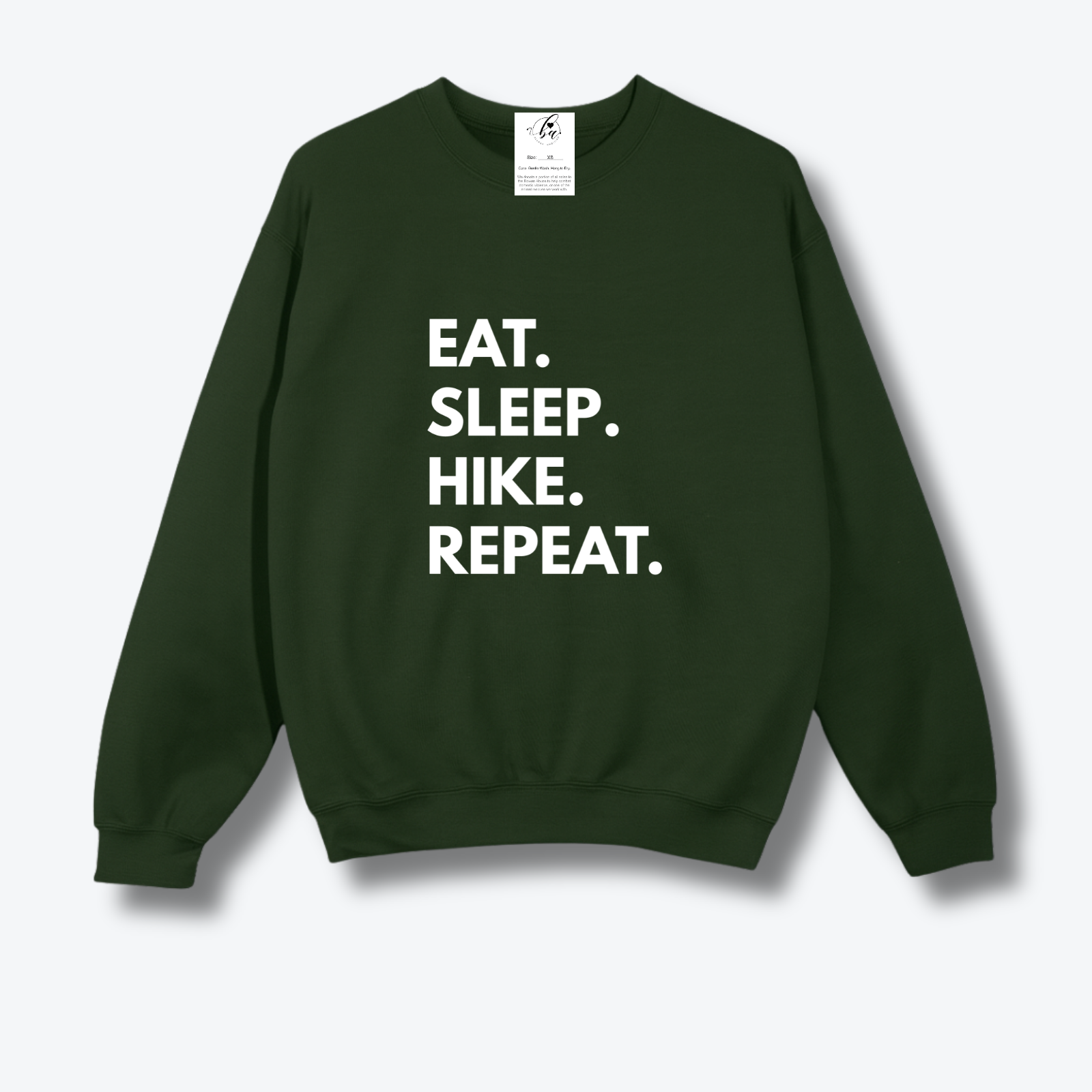 Eat. Sleep. Hike. Repeat Cozy Crew Neck Sweater