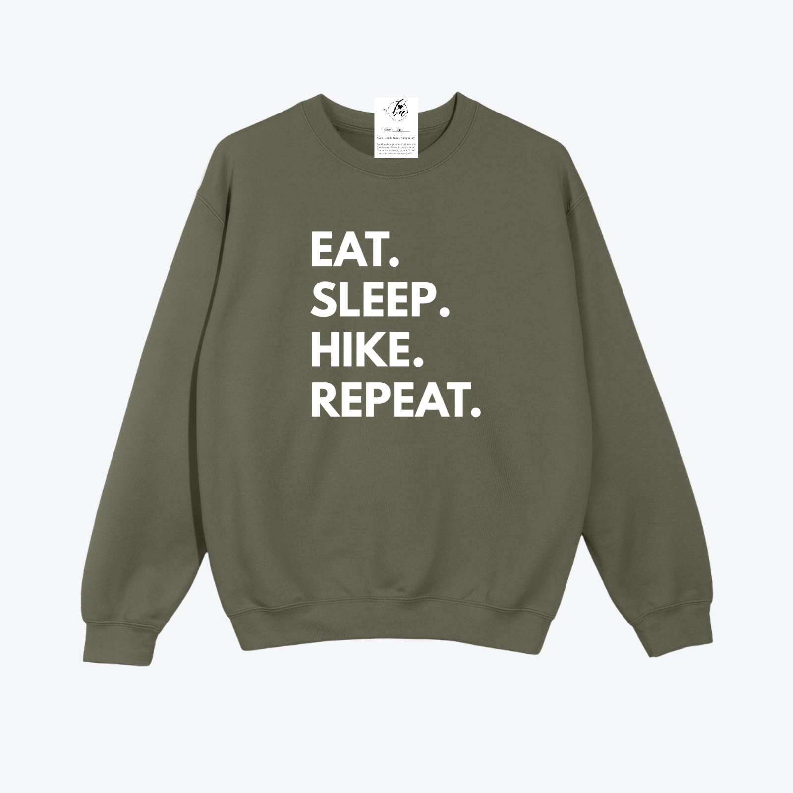 Eat. Sleep. Hike. Repeat Cozy Crew Neck Sweater