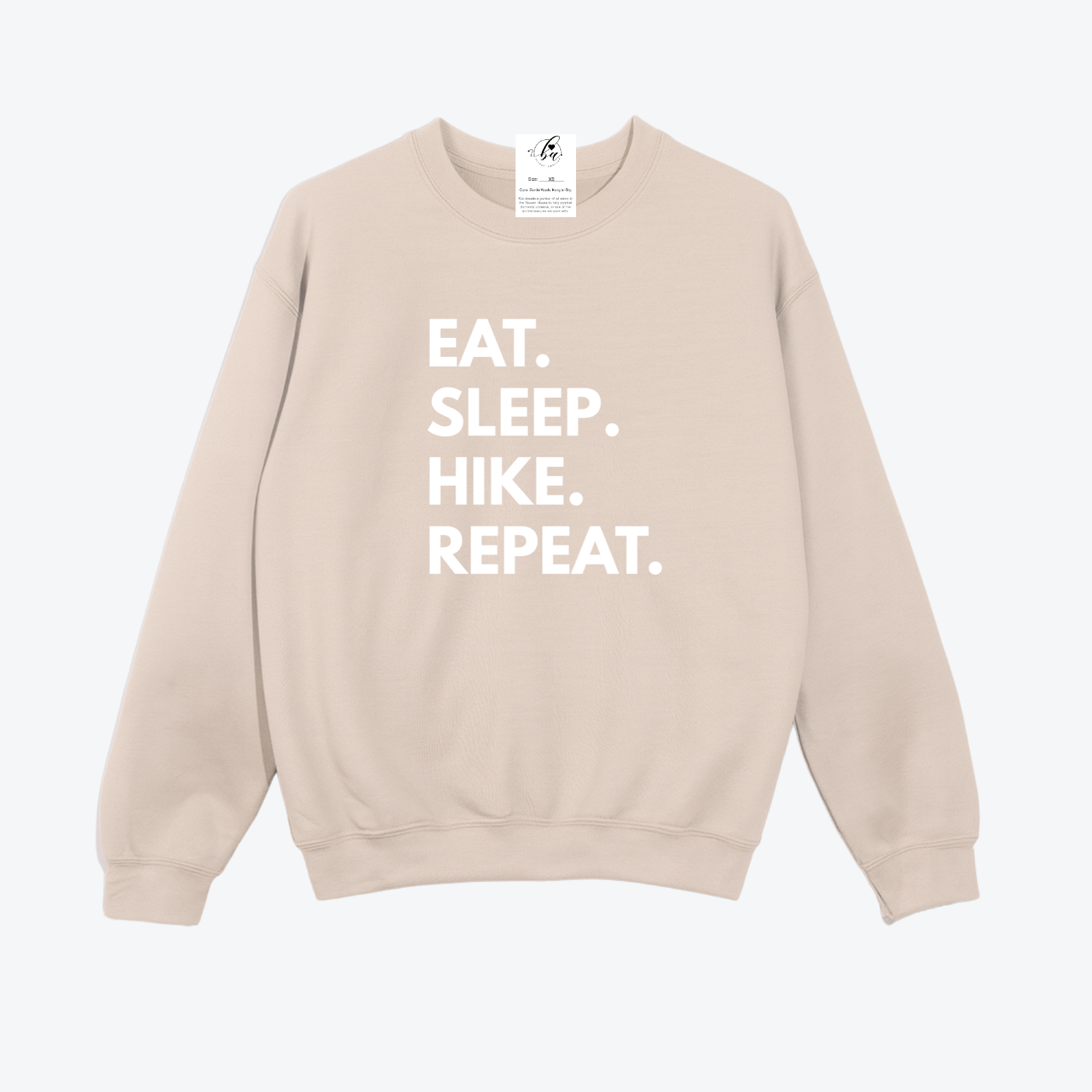 Eat. Sleep. Hike. Repeat Cozy Crew Neck Sweater