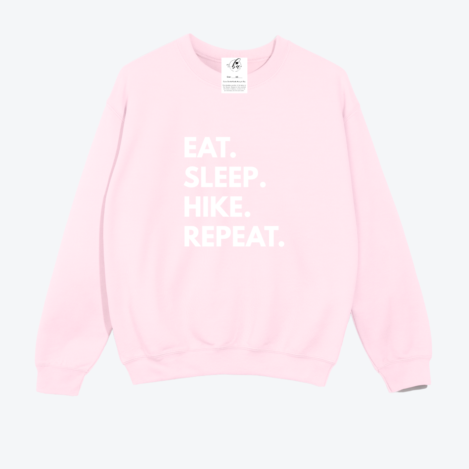 Eat. Sleep. Hike. Repeat Cozy Crew Neck Sweater