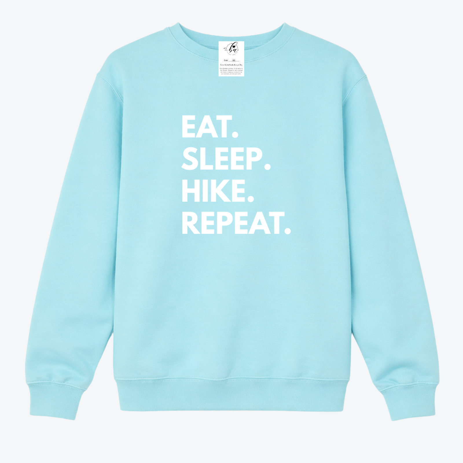 Eat. Sleep. Hike. Repeat Cozy Crew Neck Sweater