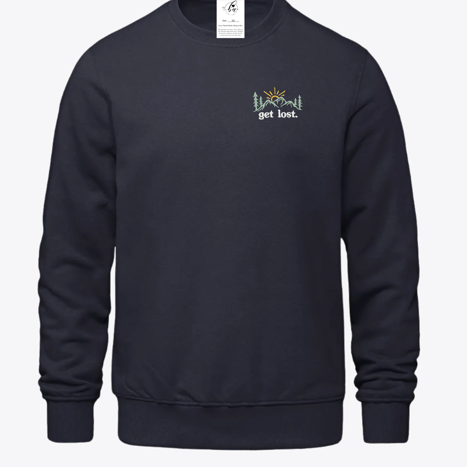 Get Lost Embroidered Ultra Soft Crew Neck Sweater