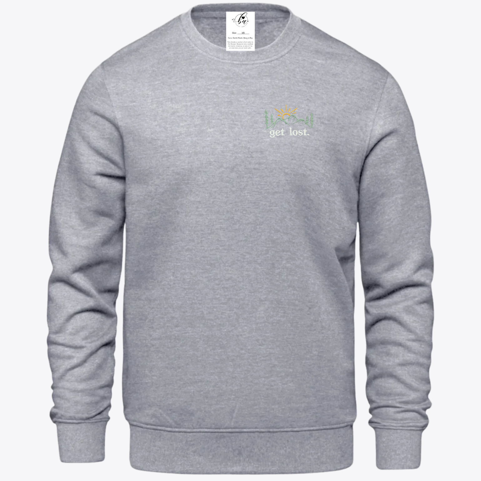 Get Lost Embroidered Ultra Soft Crew Neck Sweater