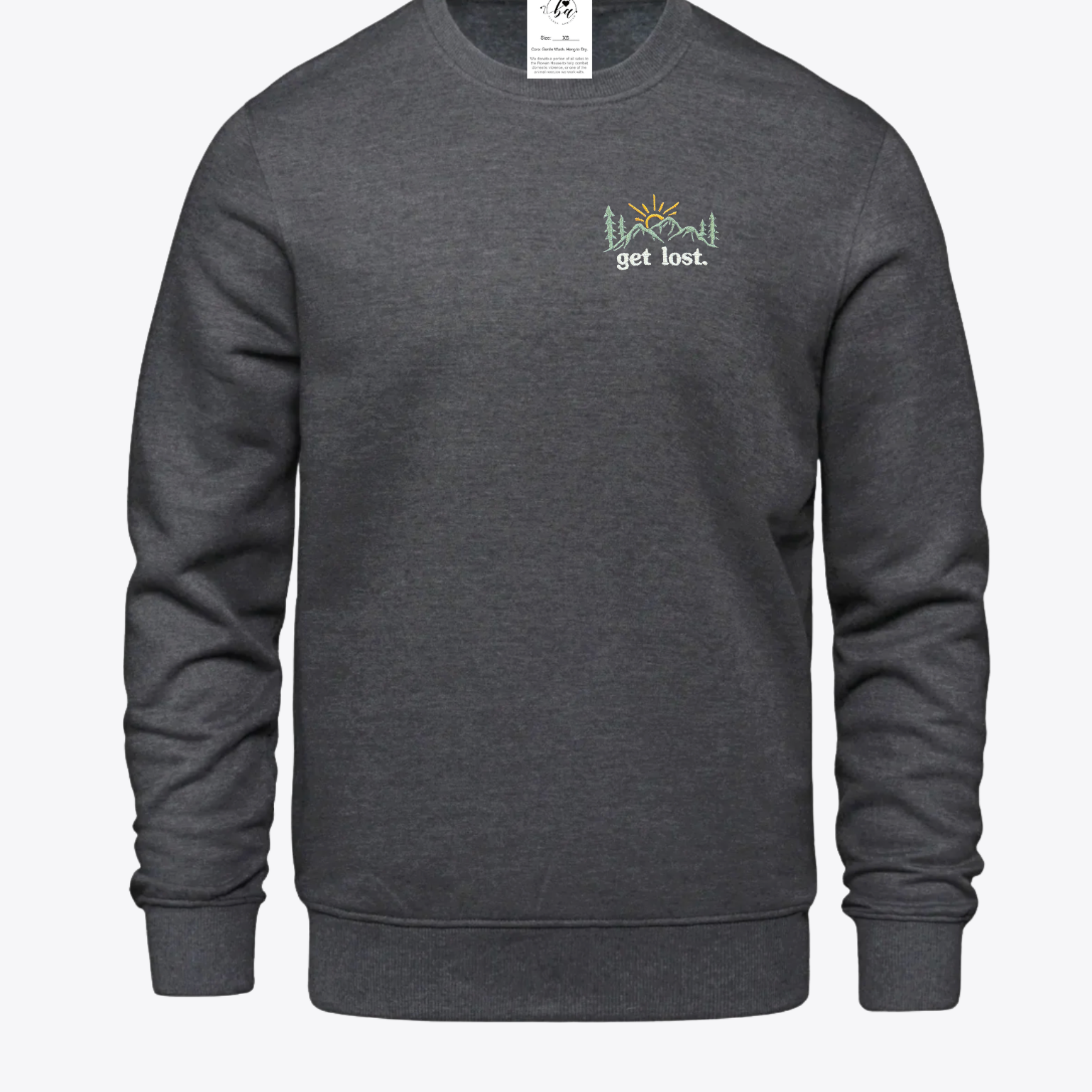 Get Lost Embroidered Ultra Soft Crew Neck Sweater