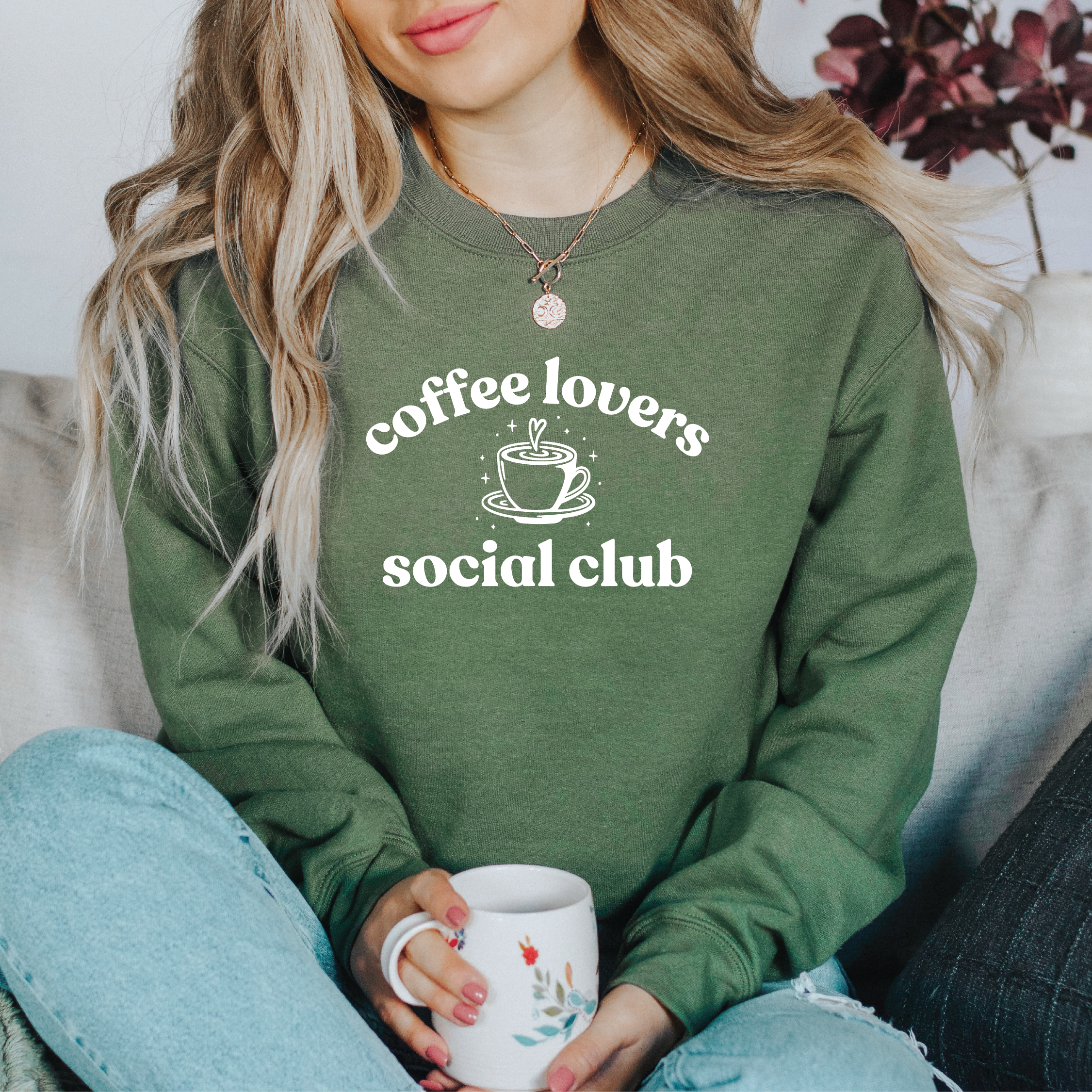 Coffee Lovers Social Club Classic Crew Neck Sweater