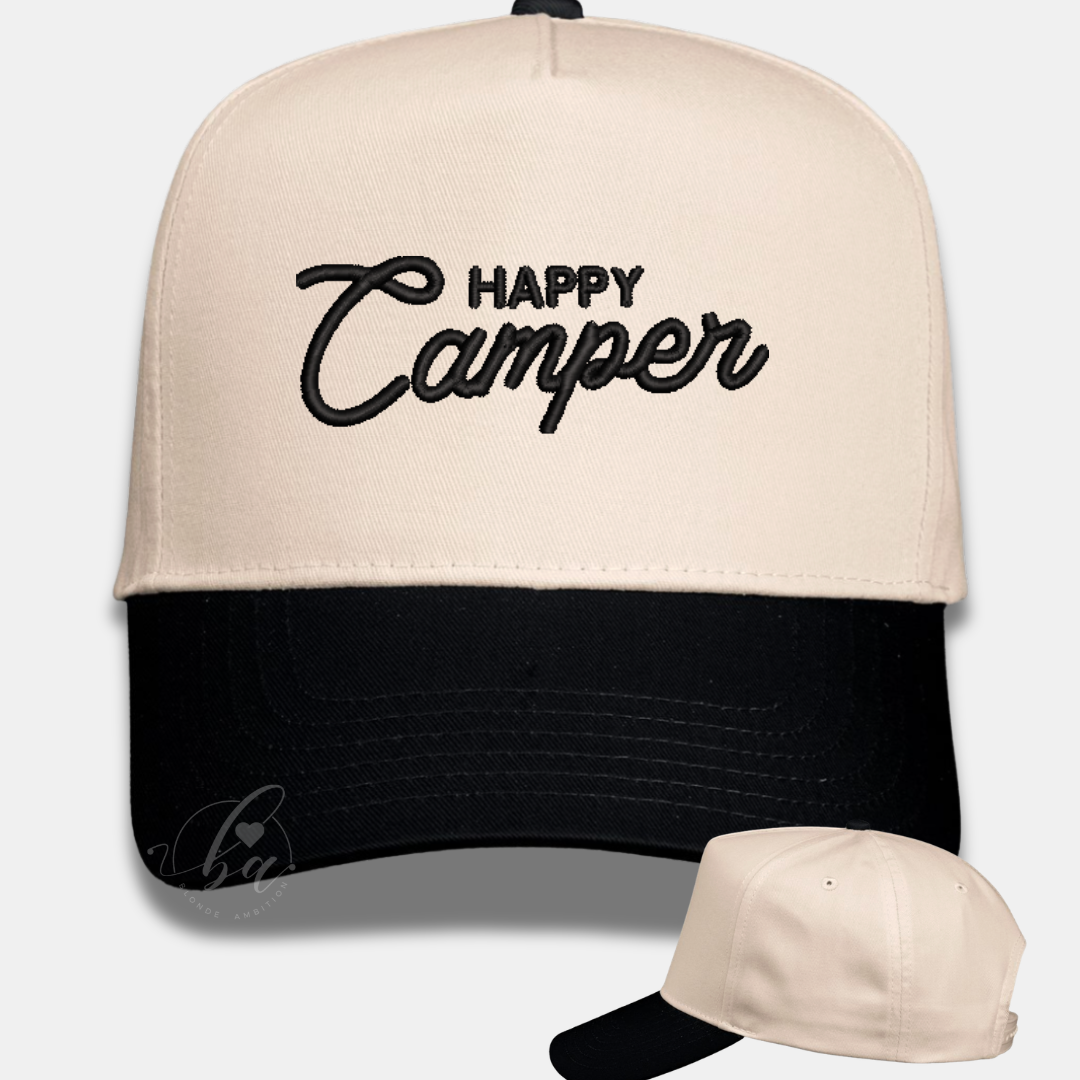 Happy Camper Embroidered Cap