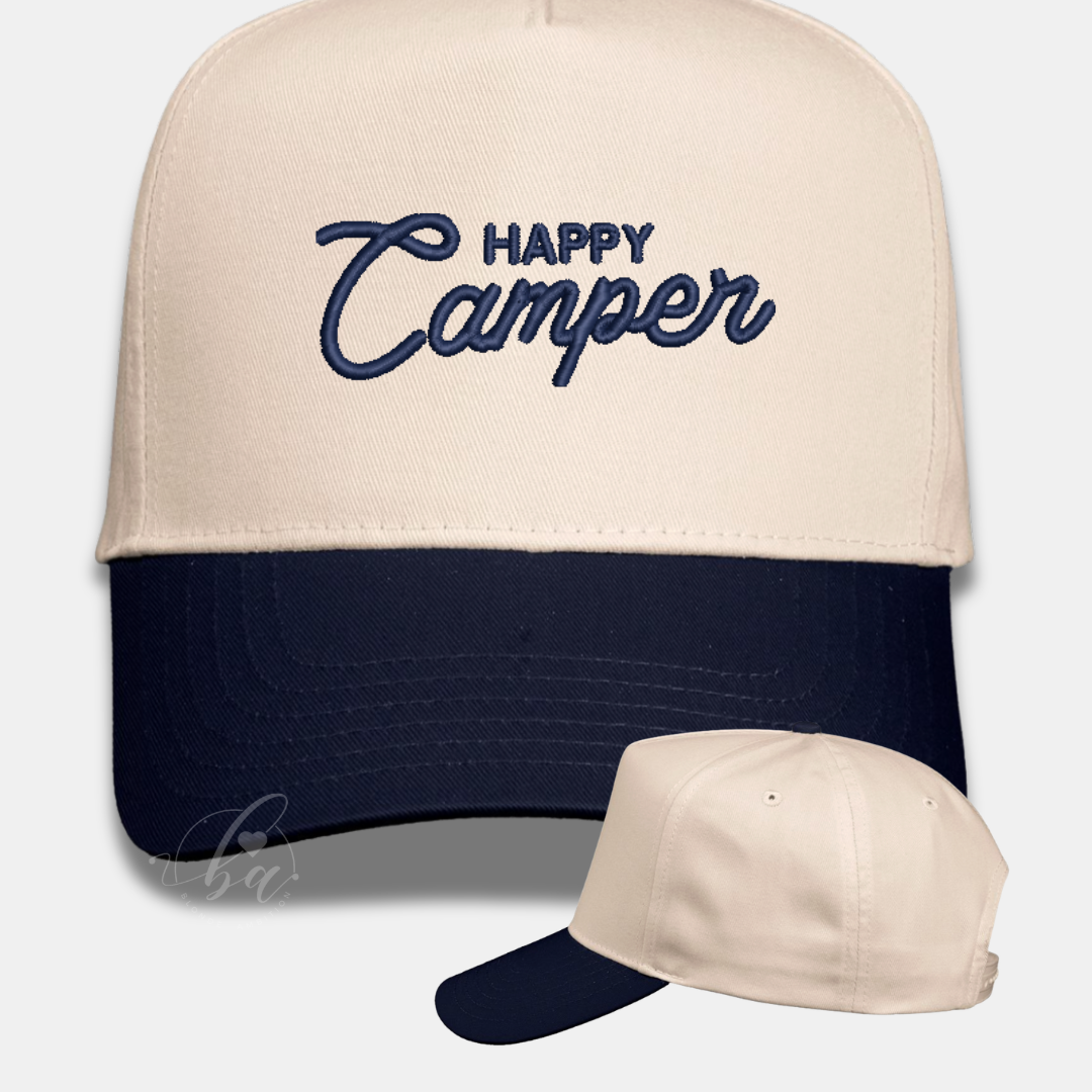 Happy Camper Embroidered Cap