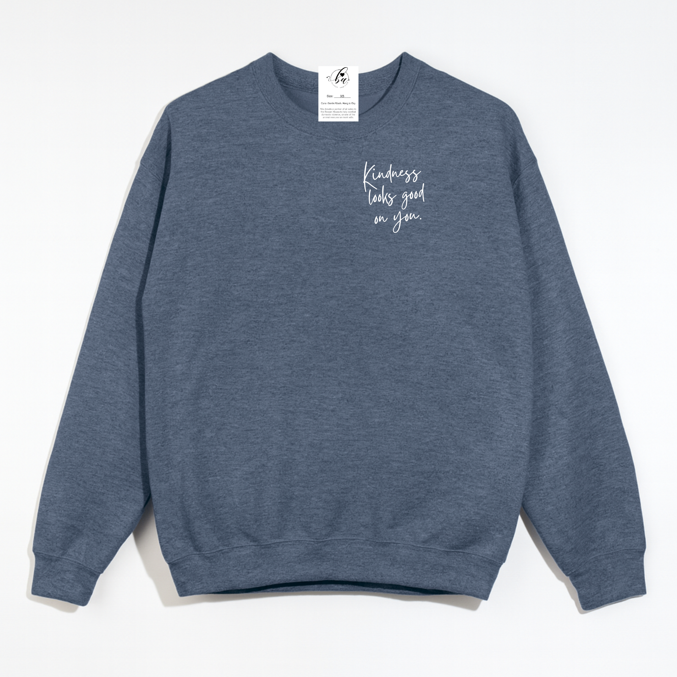 Kindness Looks Good On You Cozy Crew Neck Sweater