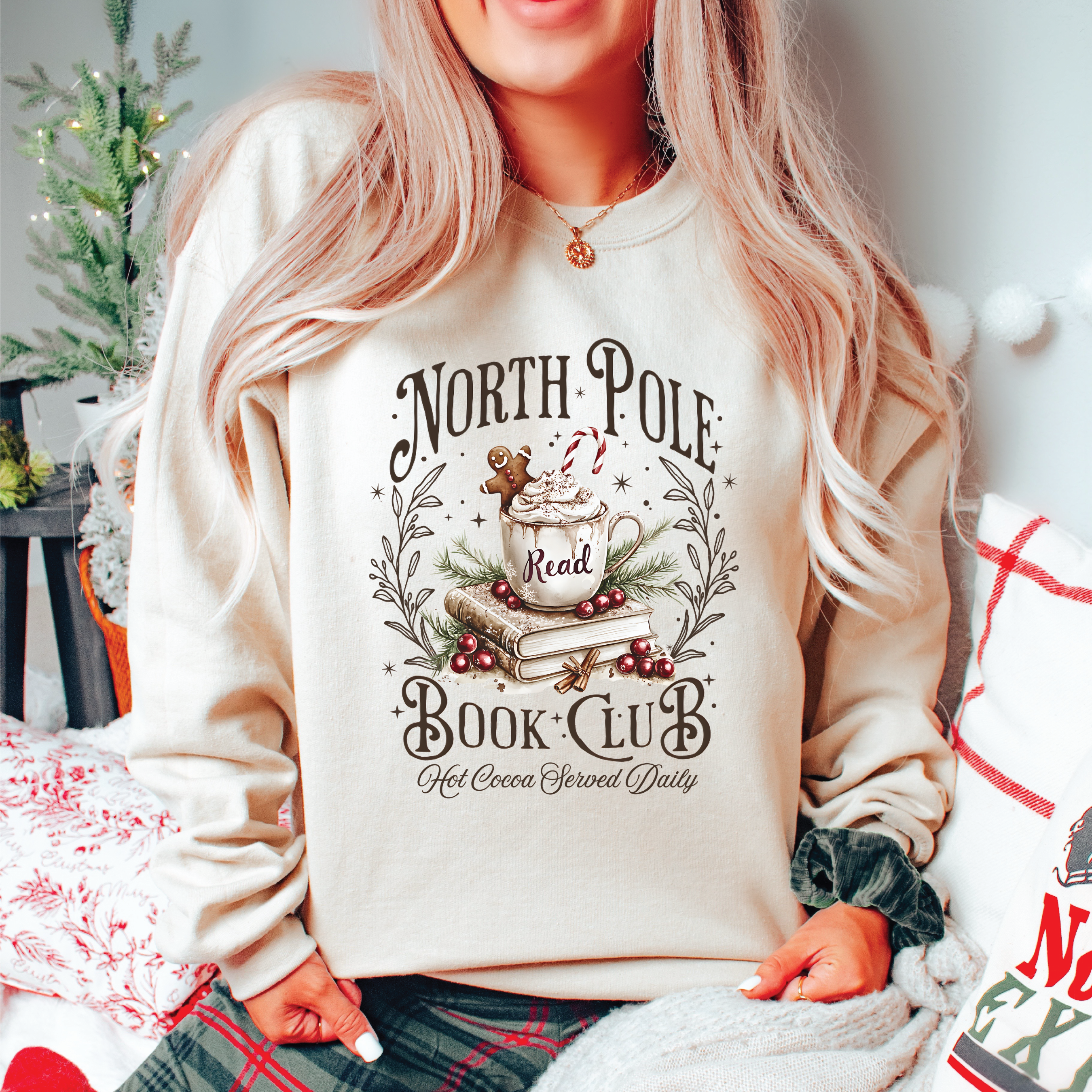 North Pole Book Club Classic Crew Neck Sweater