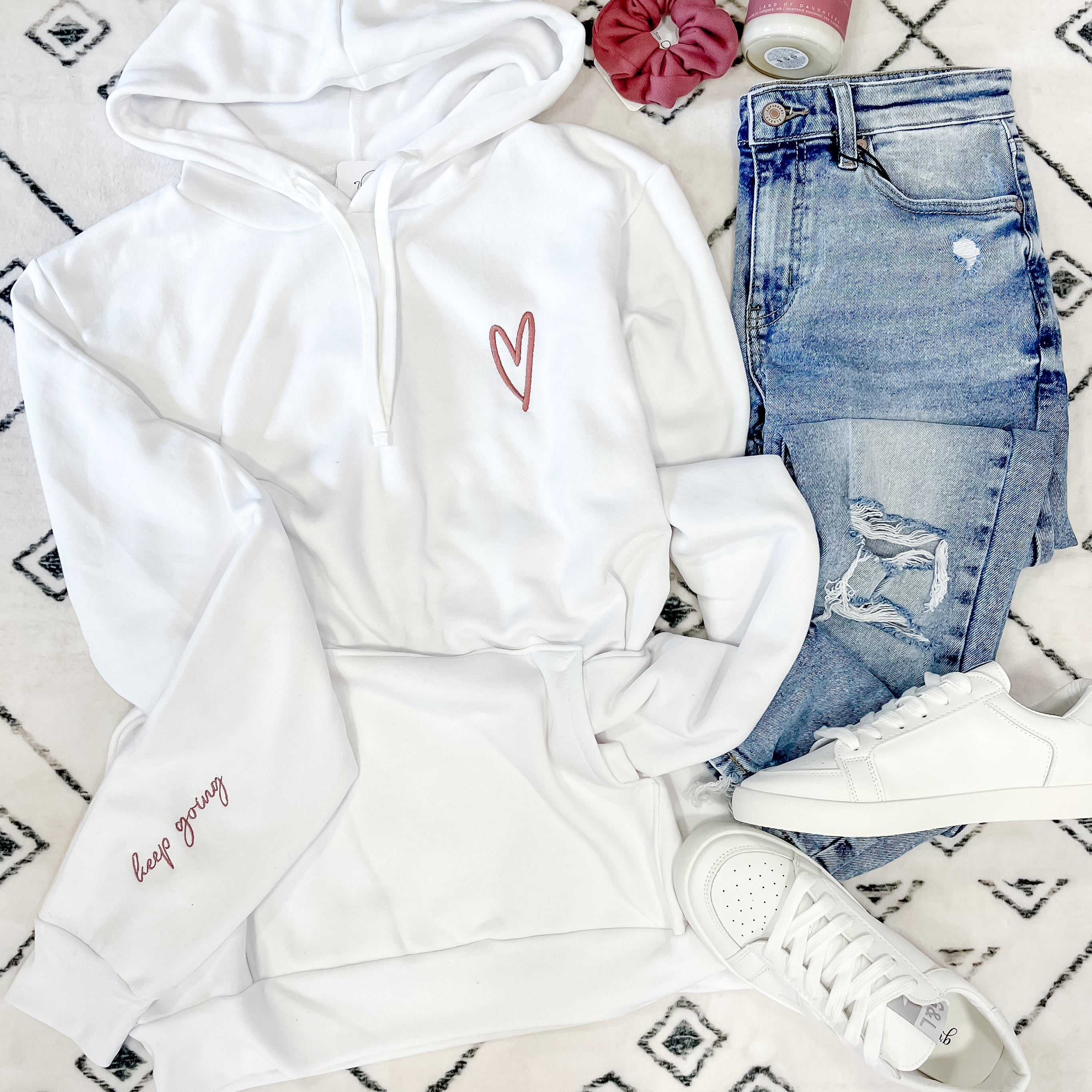 Keep Going Embroidered Cozy HOODIE