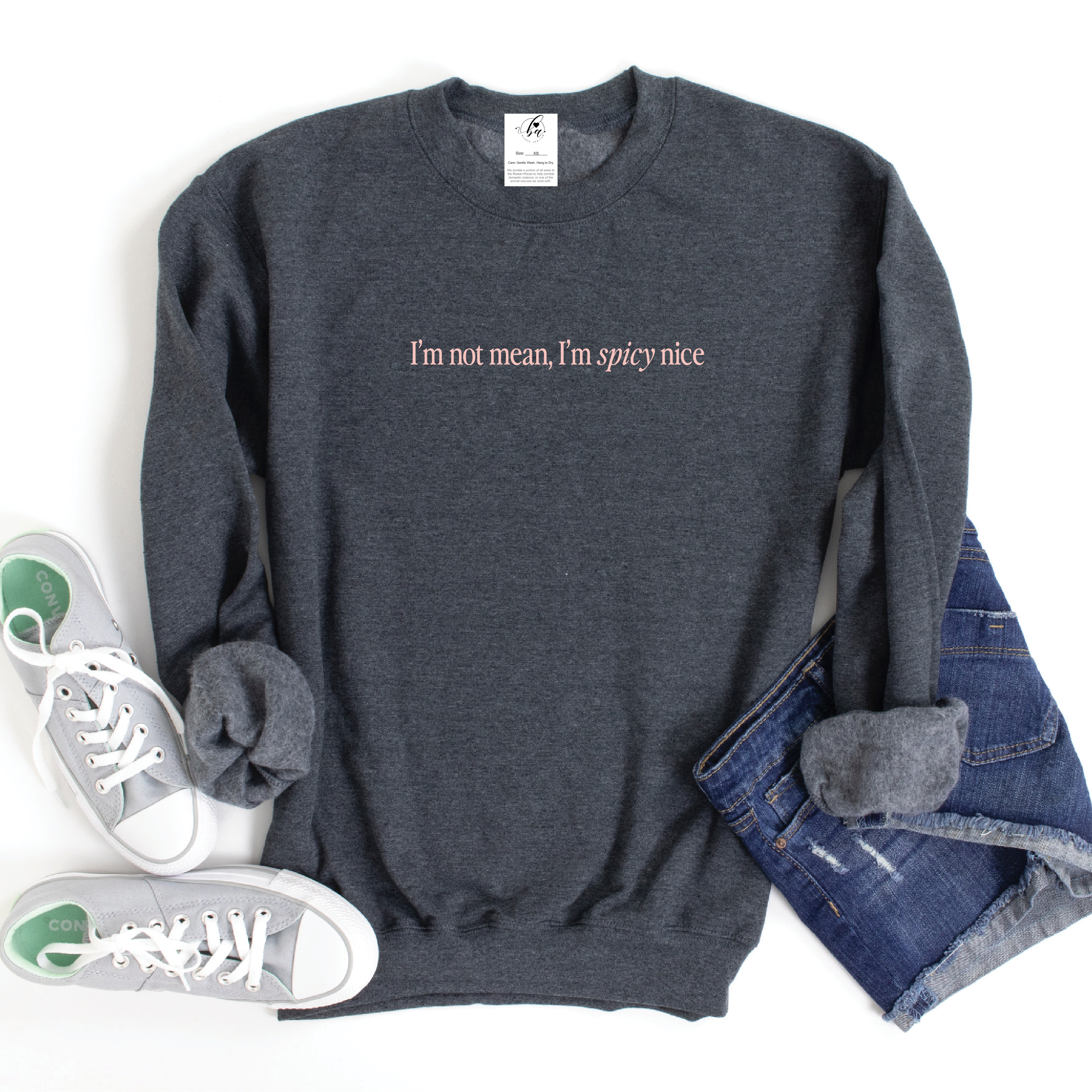 I'm not mean, I'm Spicy Nice Cozy Crew Neck Sweater