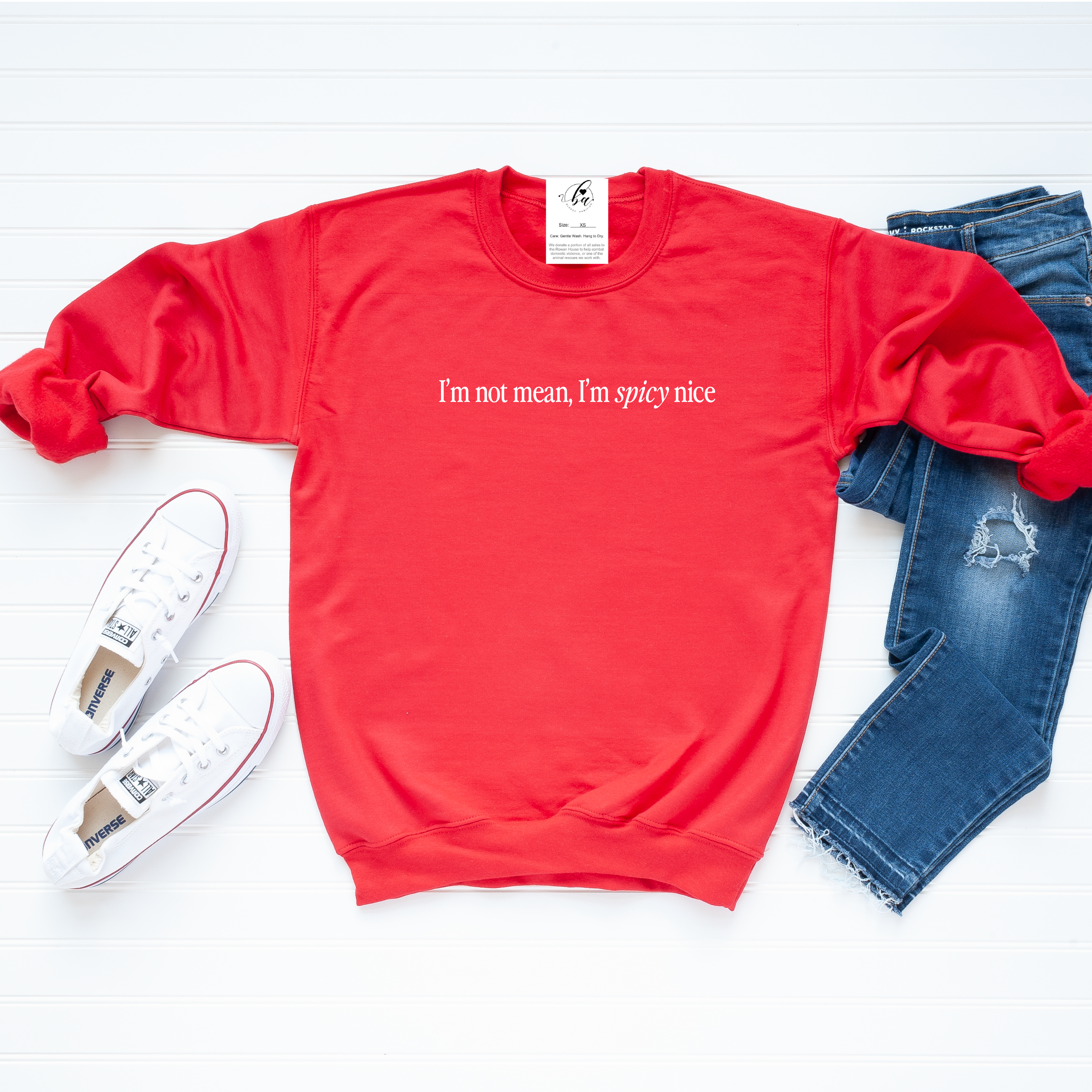I'm not mean, I'm Spicy Nice Cozy Crew Neck Sweater