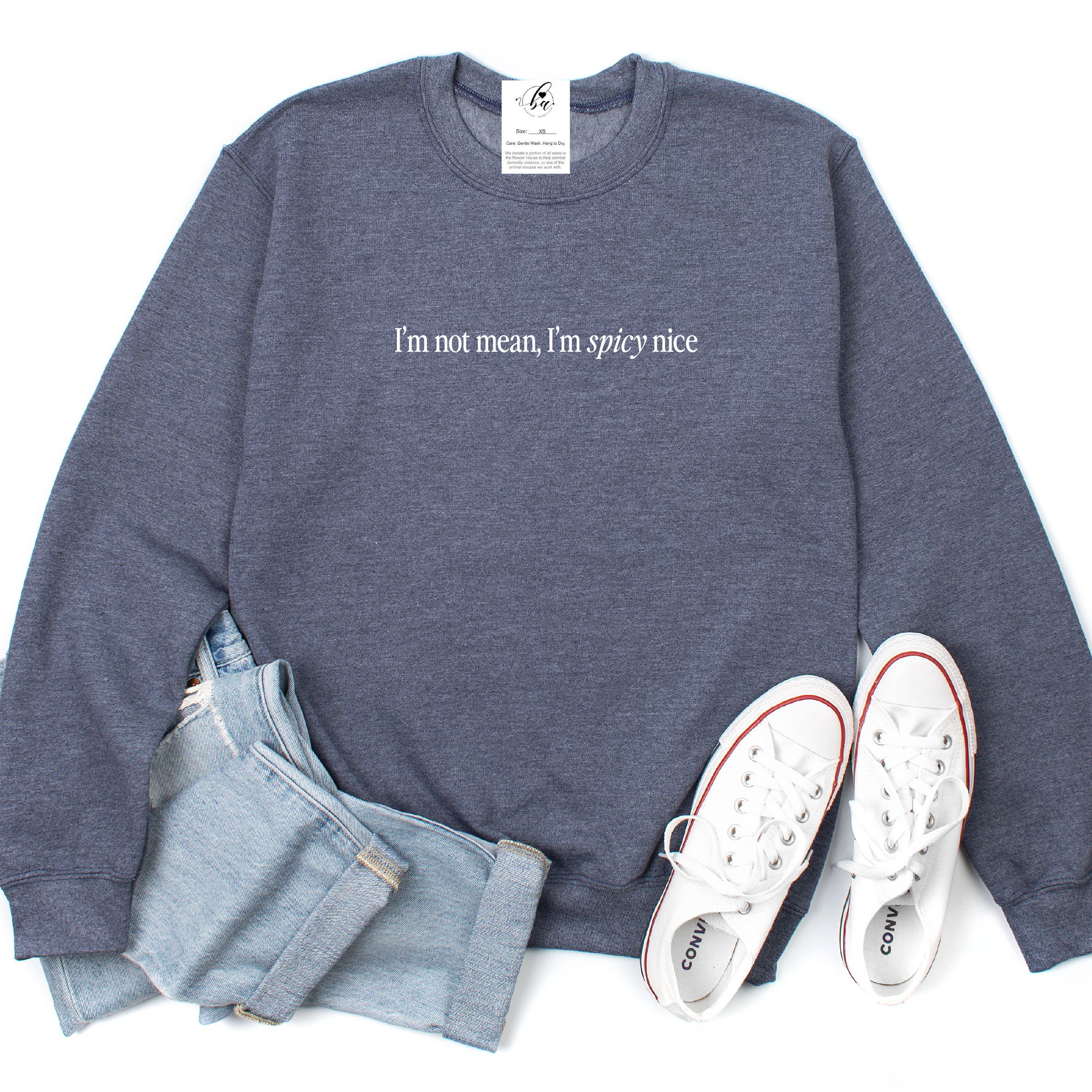 I'm not mean, I'm Spicy Nice Cozy Crew Neck Sweater