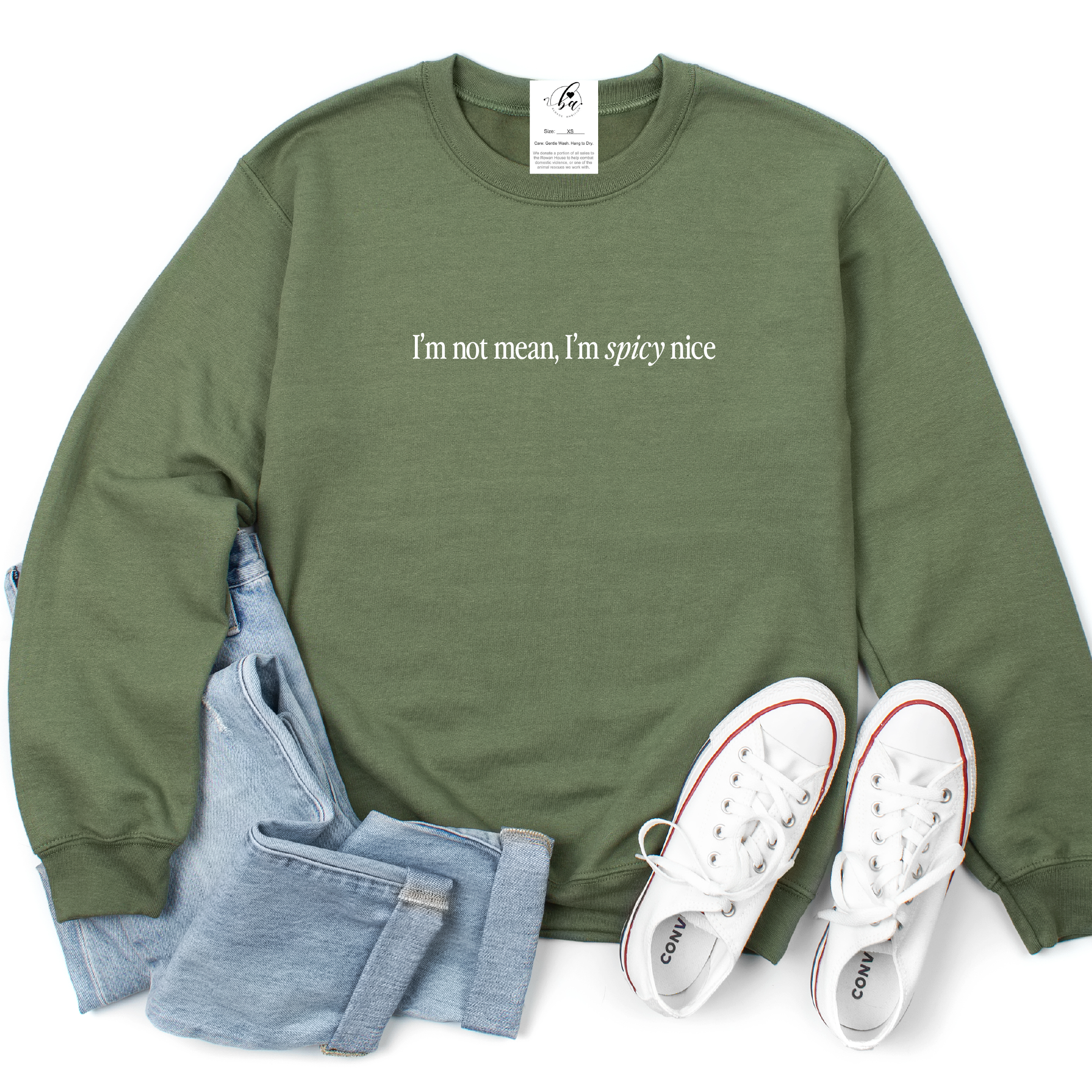I'm not mean, I'm Spicy Nice Cozy Crew Neck Sweater