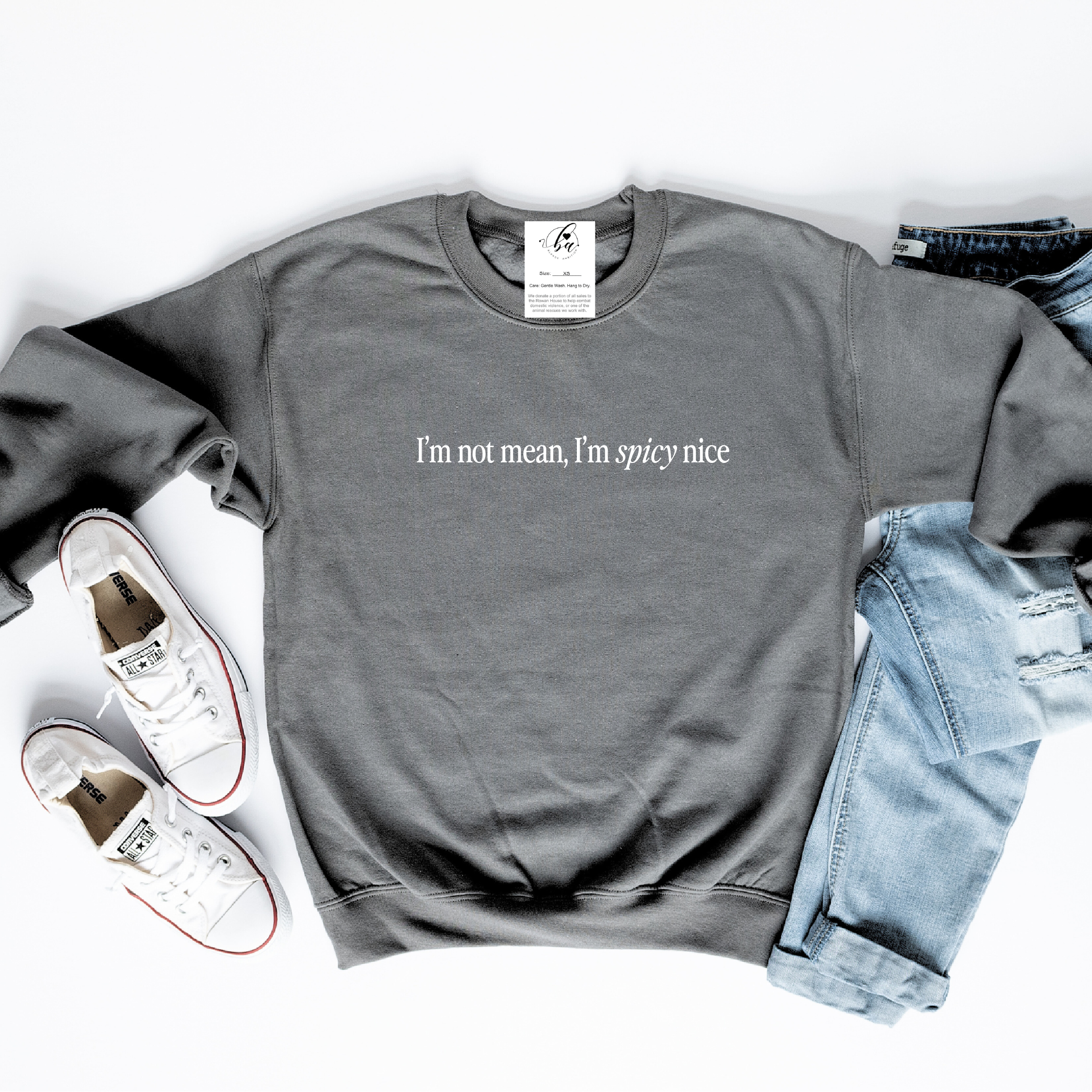 I'm not mean, I'm Spicy Nice Cozy Crew Neck Sweater