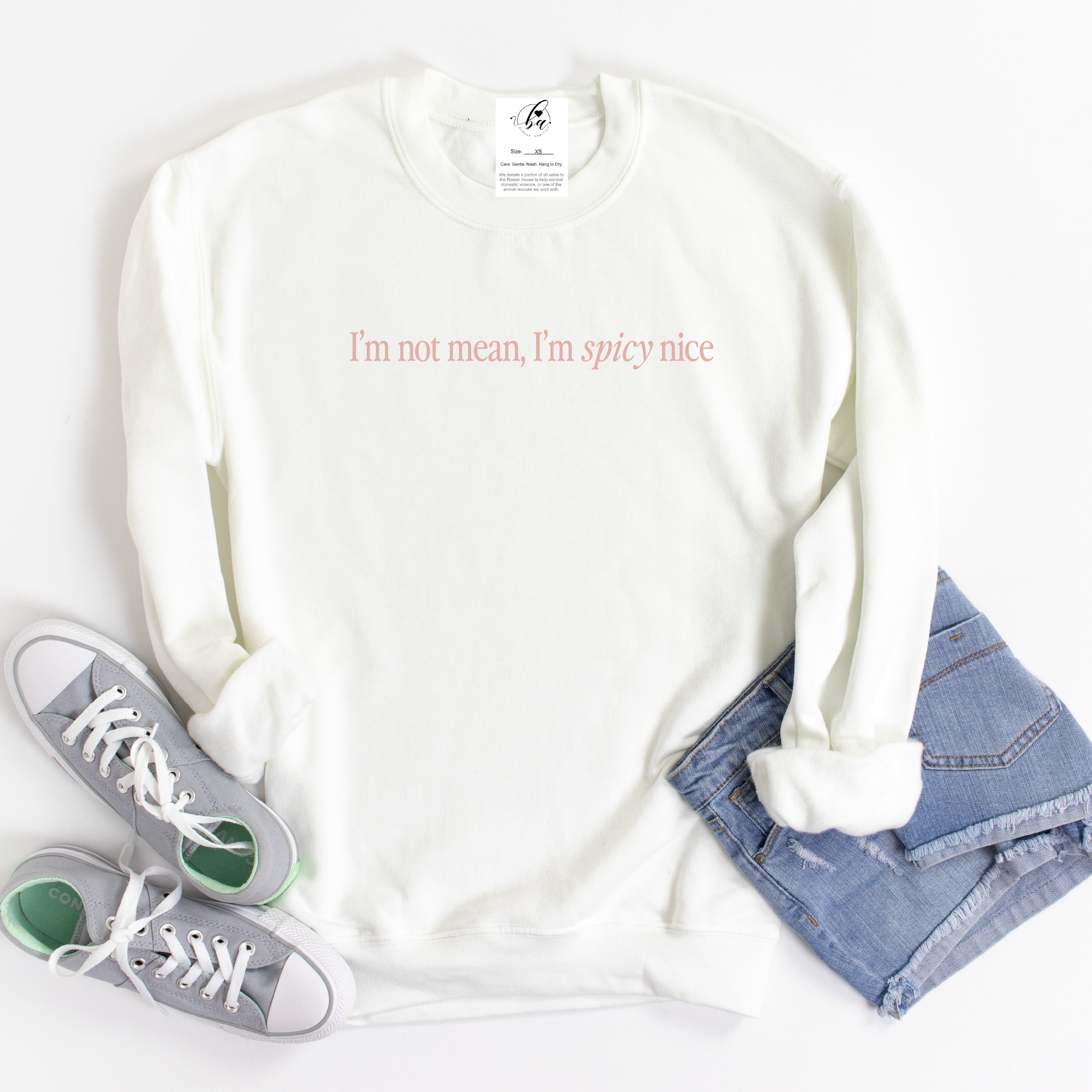 I'm not mean, I'm Spicy Nice Cozy Crew Neck Sweater