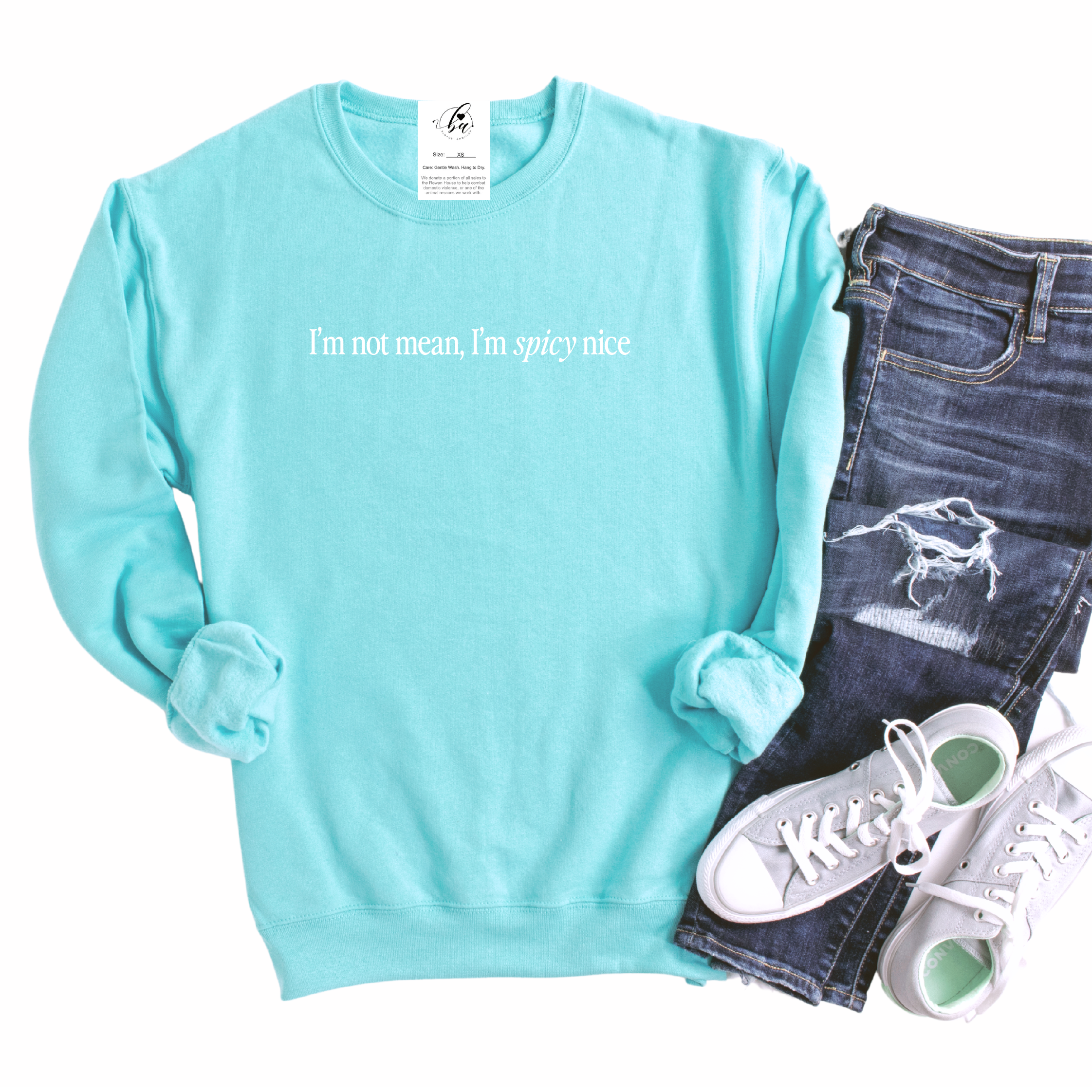 I'm not mean, I'm Spicy Nice Cozy Crew Neck Sweater