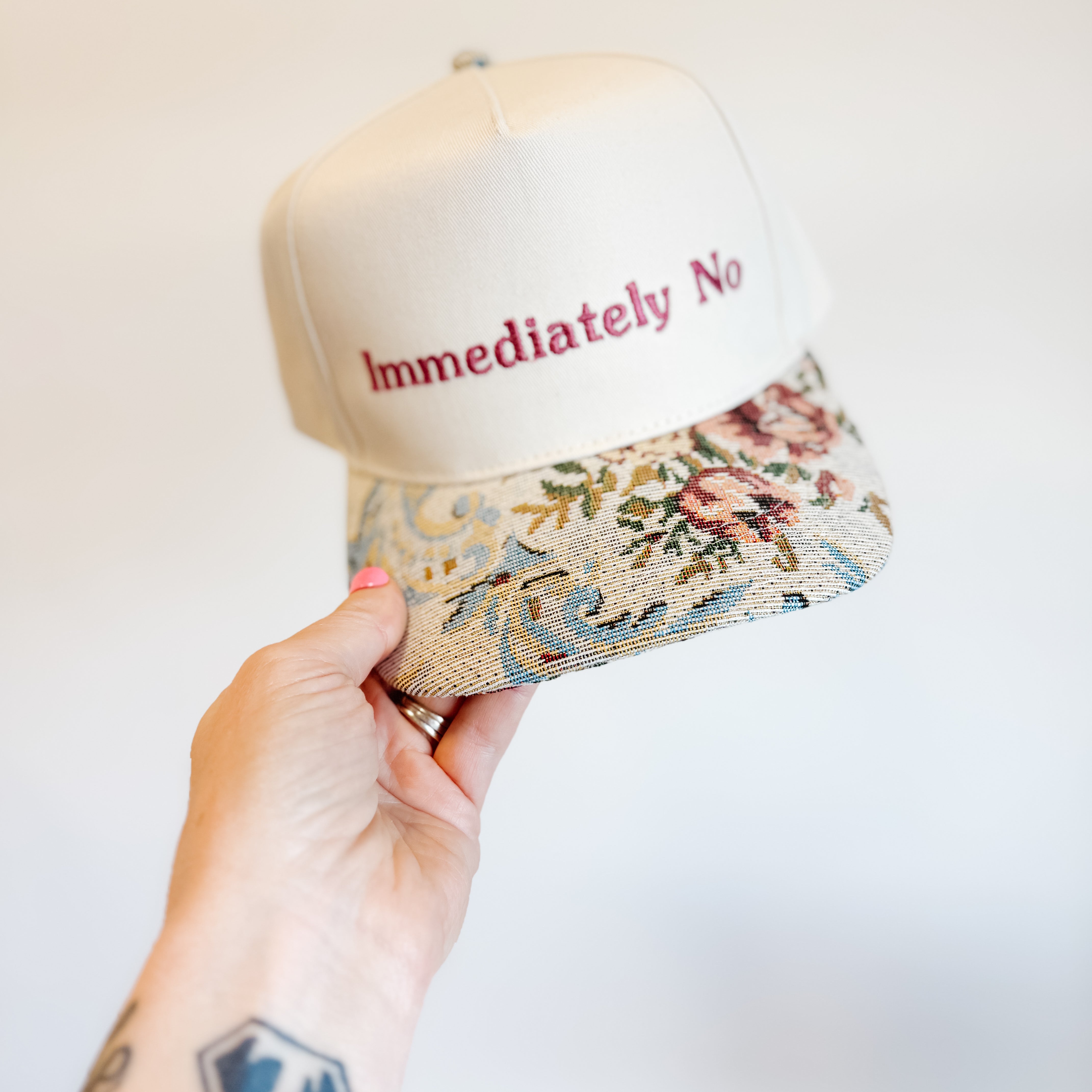 Immediately No Embroidered Cap
