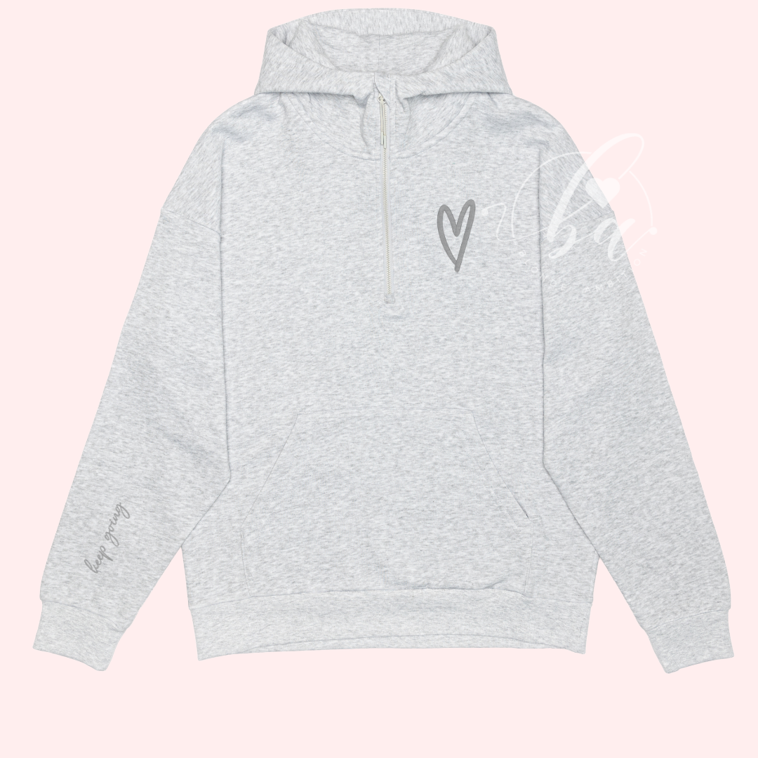 Keep Going Embroidered Ultimate 1/2 Zip Hoodie