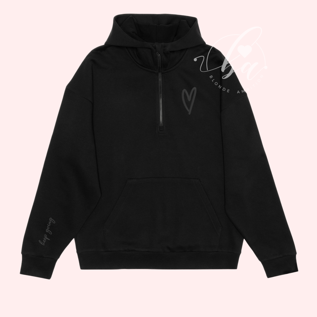 Keep Going Embroidered Ultimate 1/2 Zip Hoodie