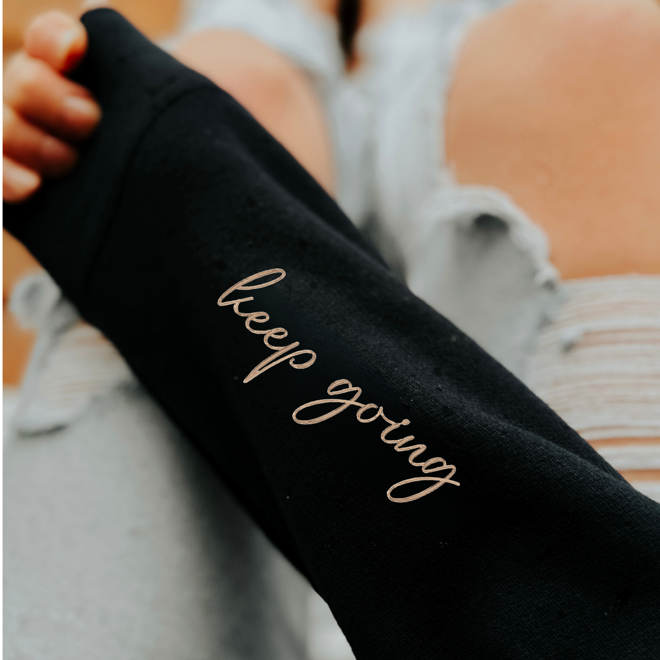 Keep Going Embroidered Cozy Crew Neck Sweater