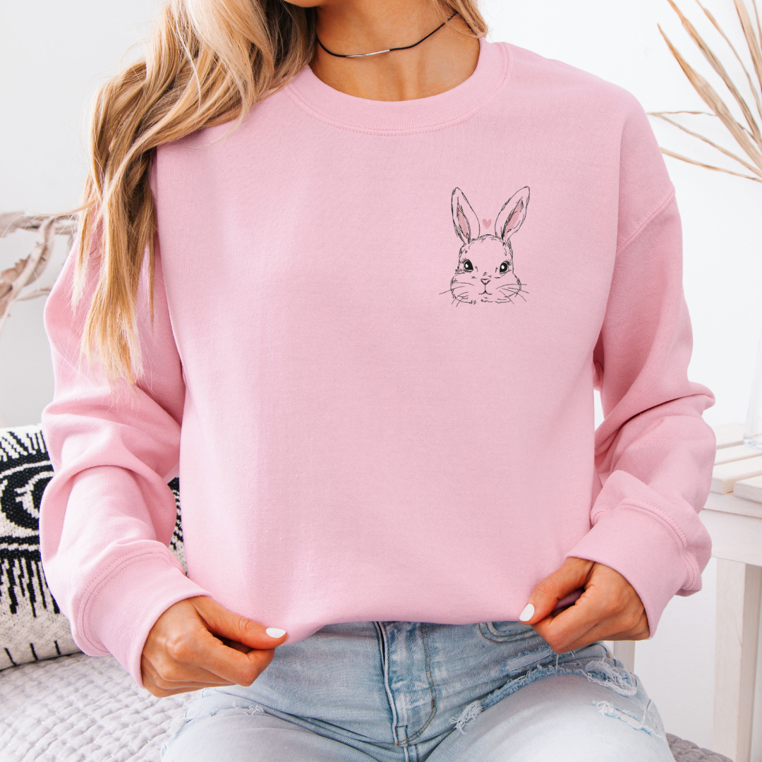 Some Bunny Loves You Embroidered Classic Crew Neck