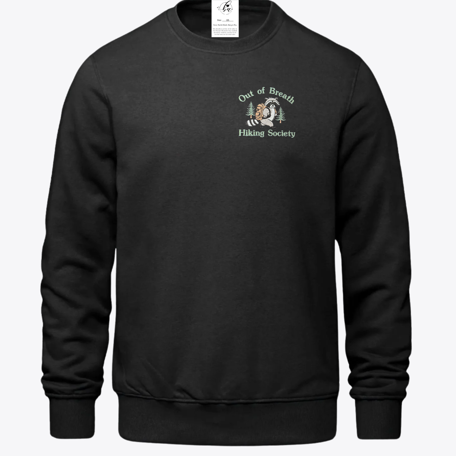 Out of Breath Hiking Society Embroidered Ultra Soft Crew Neck Sweater