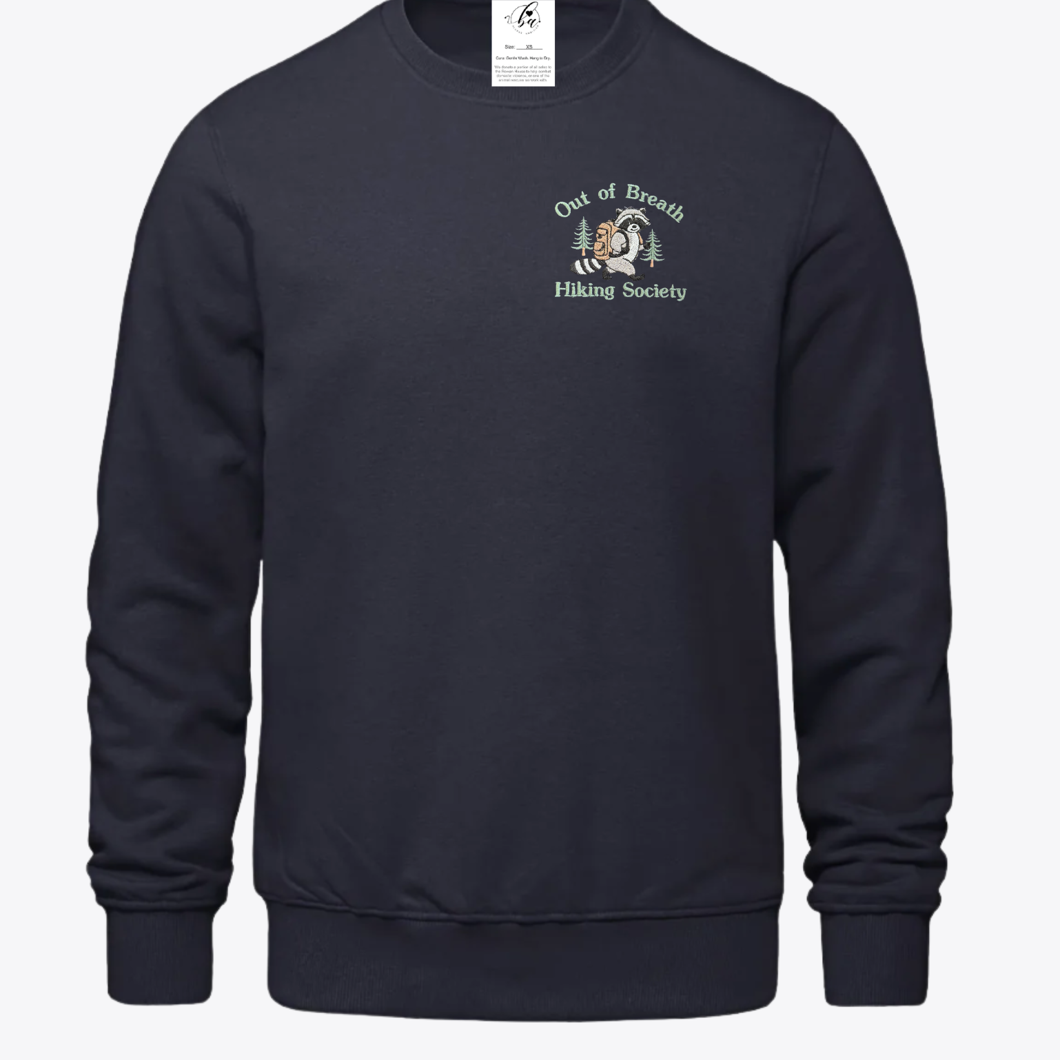 Out of Breath Hiking Society Embroidered Ultra Soft Crew Neck Sweater