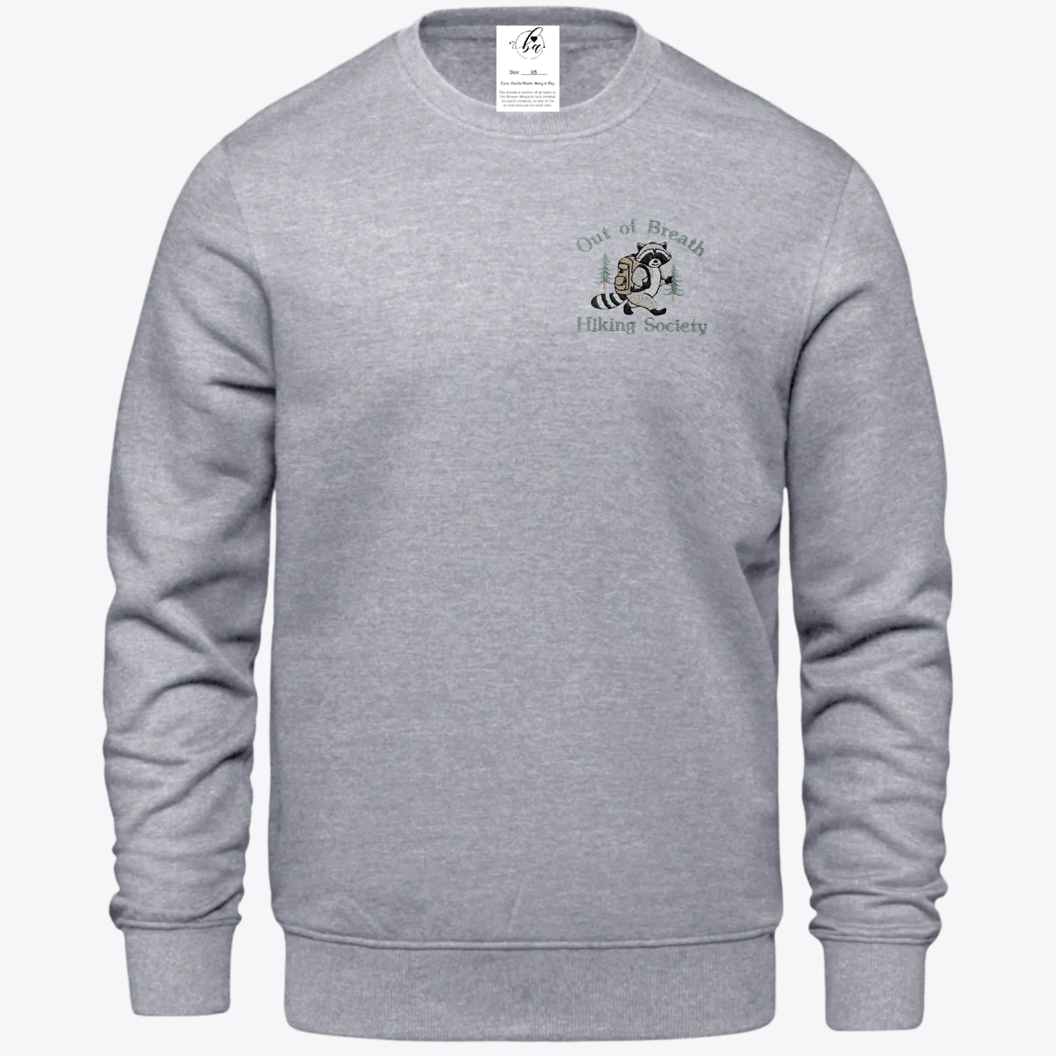 Out of Breath Hiking Society Embroidered Ultra Soft Crew Neck Sweater