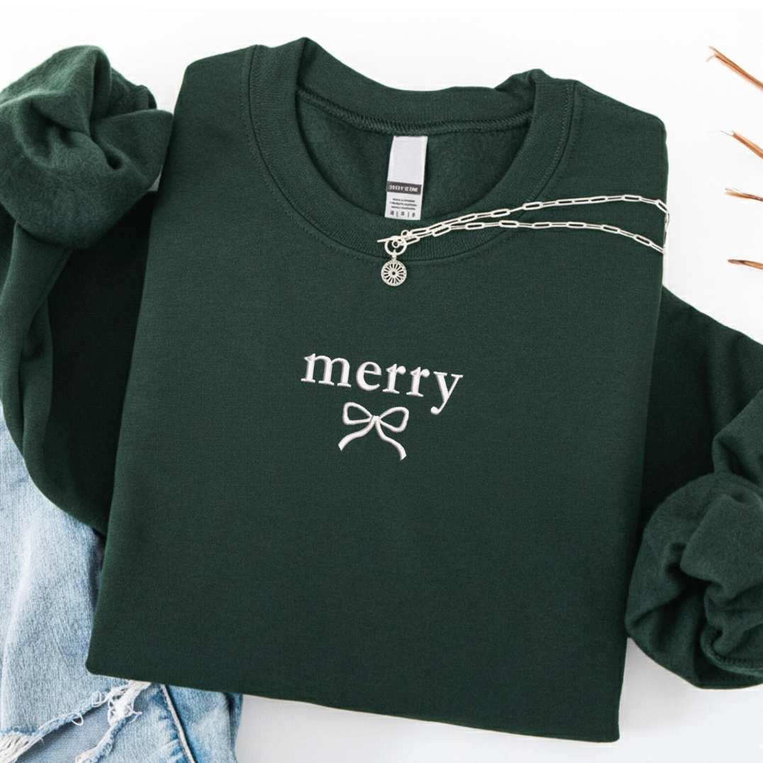 MERRY Embroidered Classic Crew Neck {SMALL BUSINESS SATURDAY DEAL - 1 DAY ONLY!} (Copy) (Copy)
