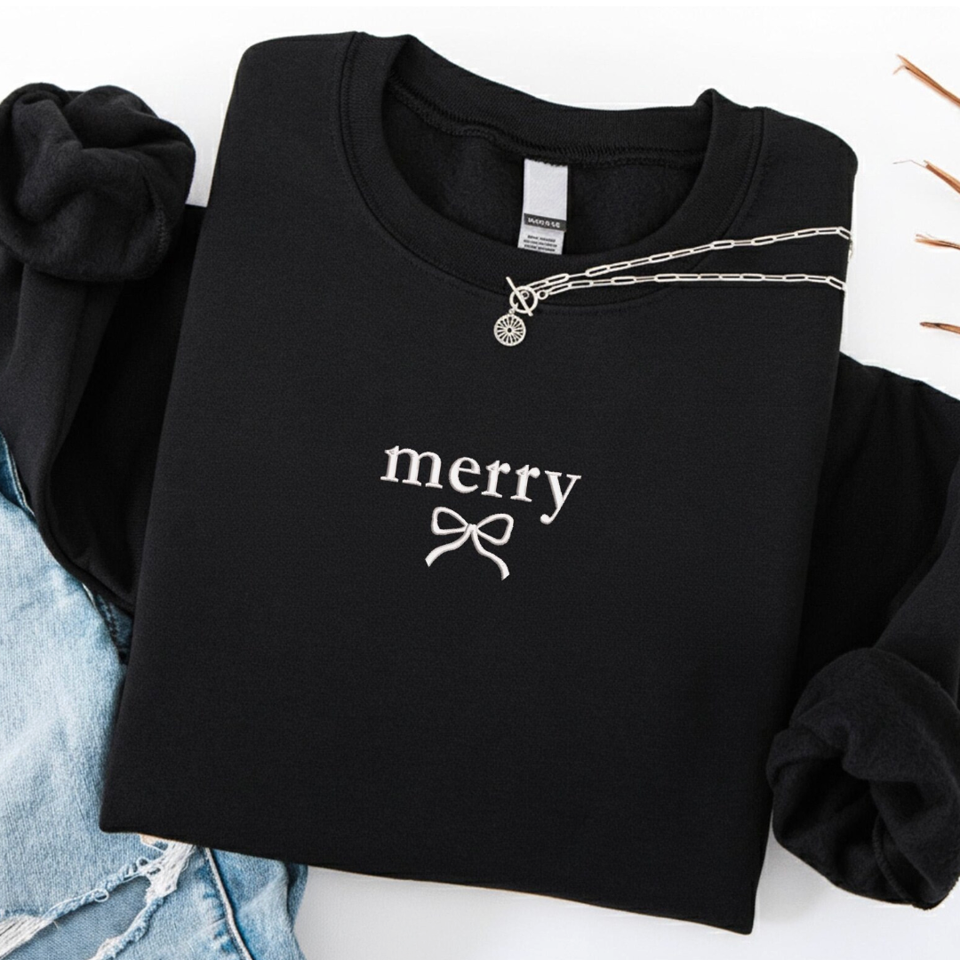 MERRY Embroidered Classic Crew Neck {SMALL BUSINESS SATURDAY DEAL - 1 DAY ONLY!} (Copy) (Copy)