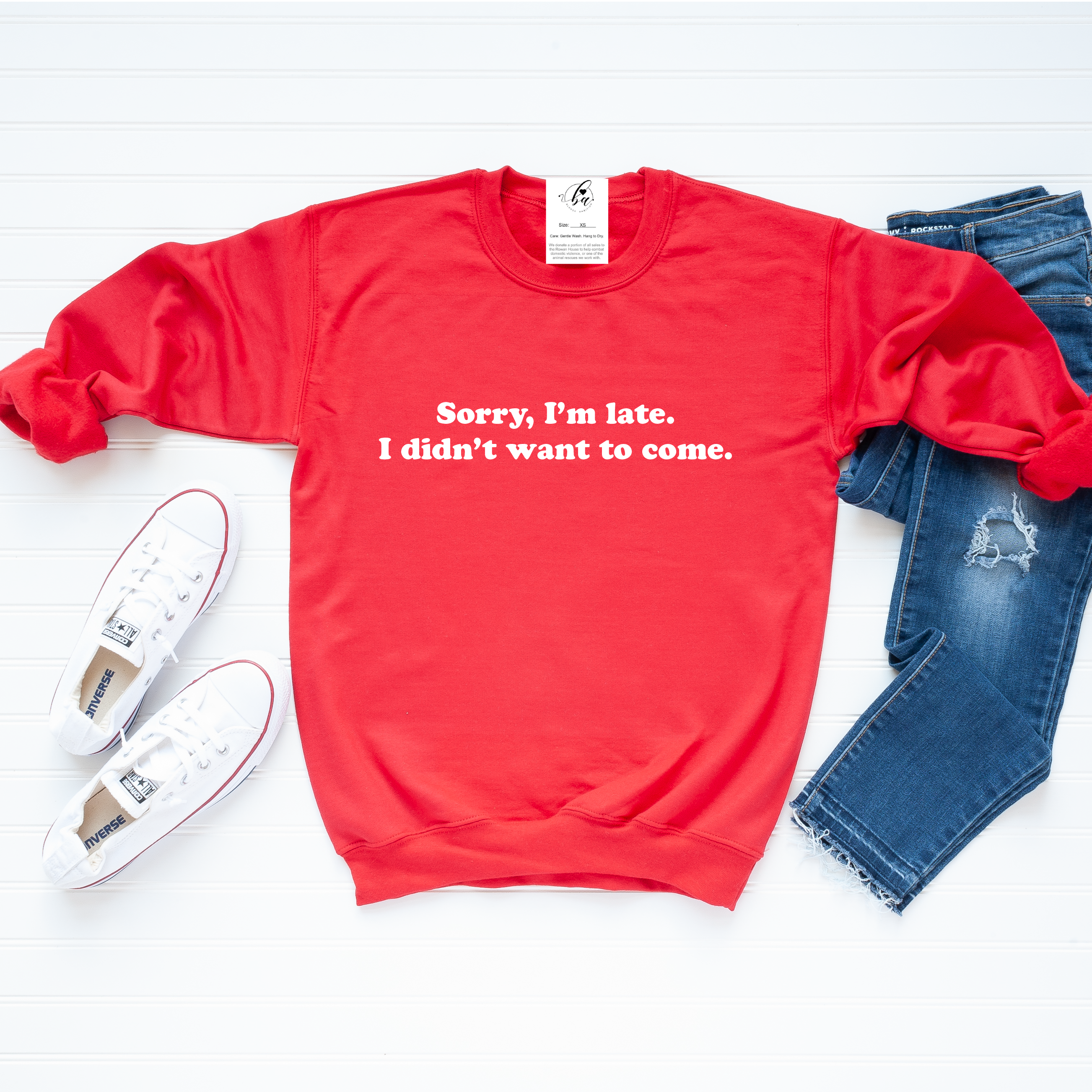 Sorry I'm Late, I Didn't Want to Come Cozy Crew Neck Sweater