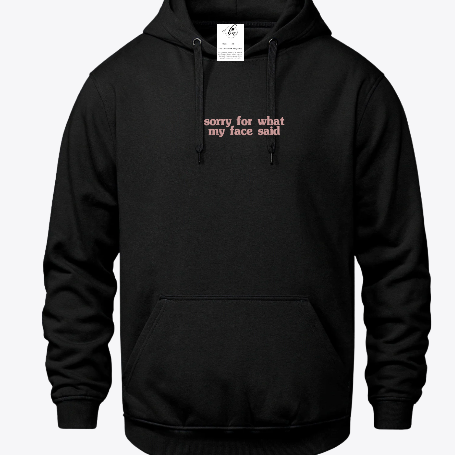 Sorry For What My Face Said Embroidered Ultra Soft Hoodie