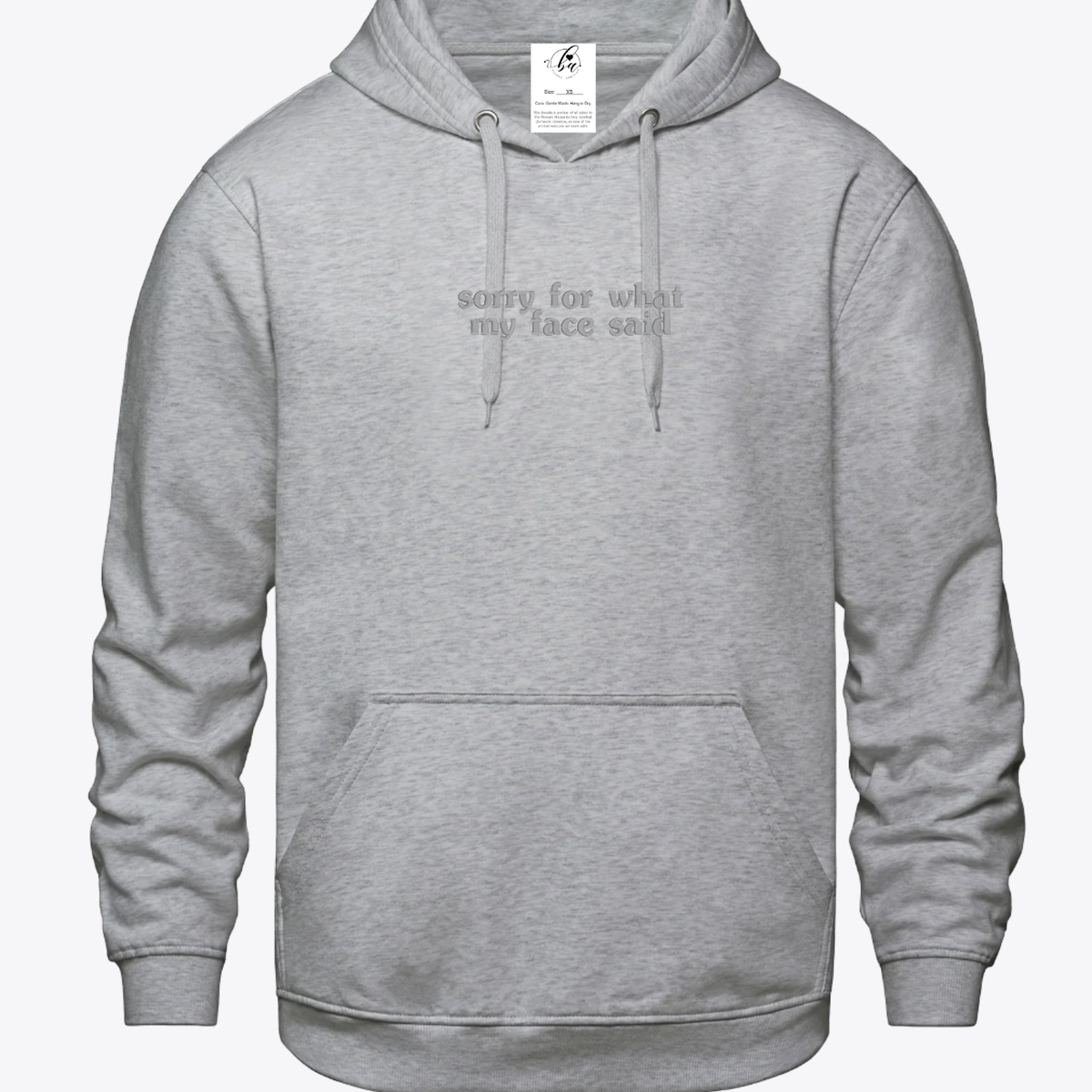 Sorry For What My Face Said Embroidered Ultra Soft Hoodie