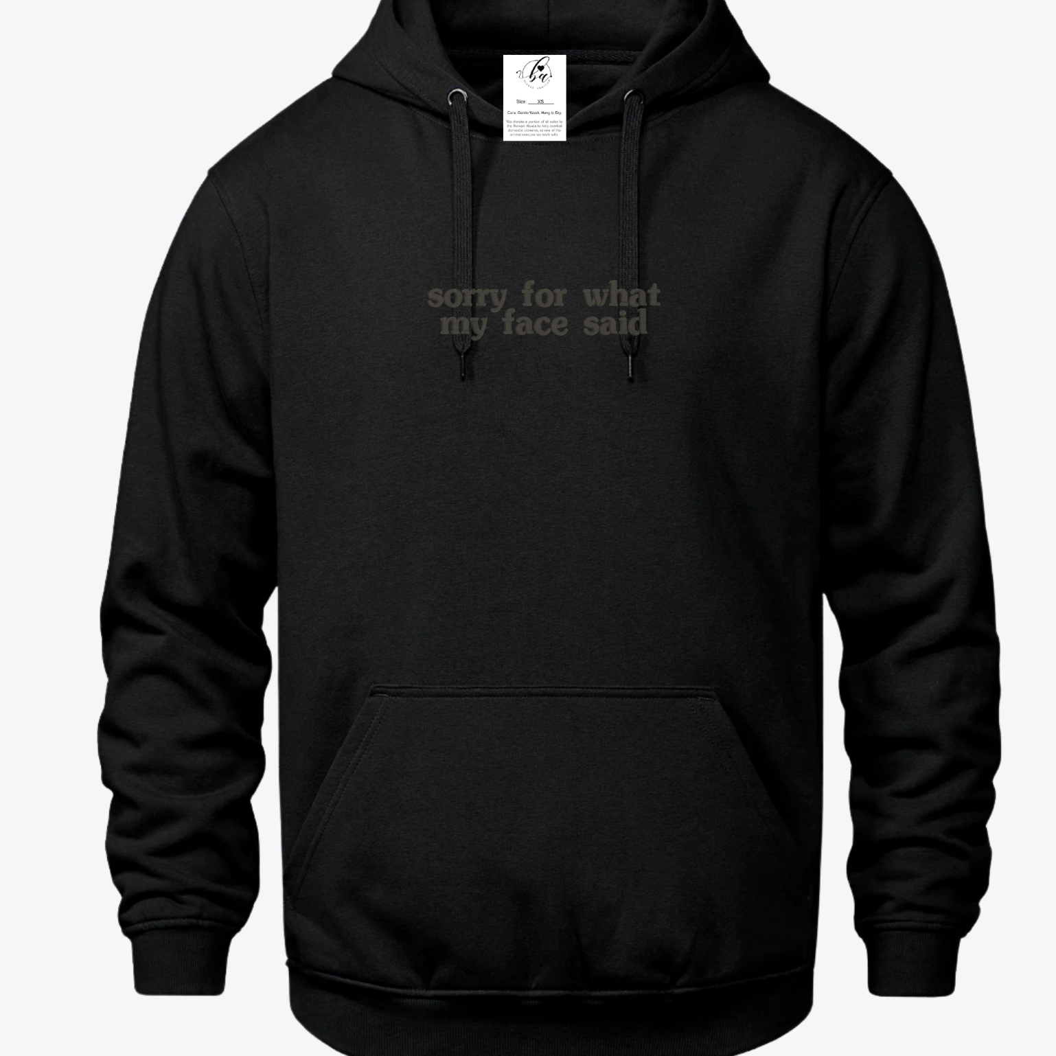 Sorry For What My Face Said Embroidered Ultra Soft Hoodie